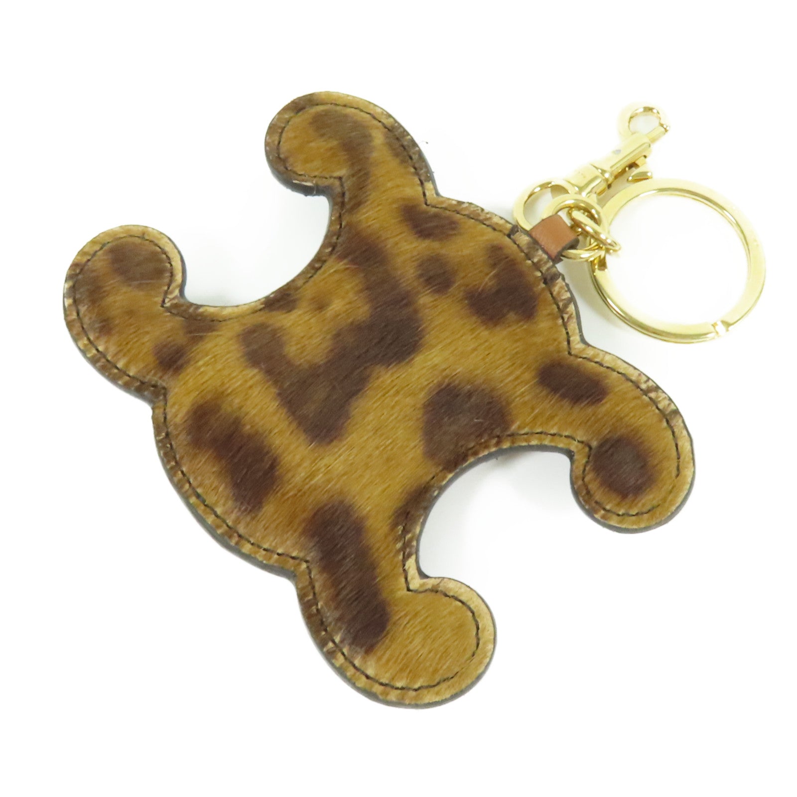 CELINE 馬毛Triomphe Pom Key Ring金扣鎖匙扣