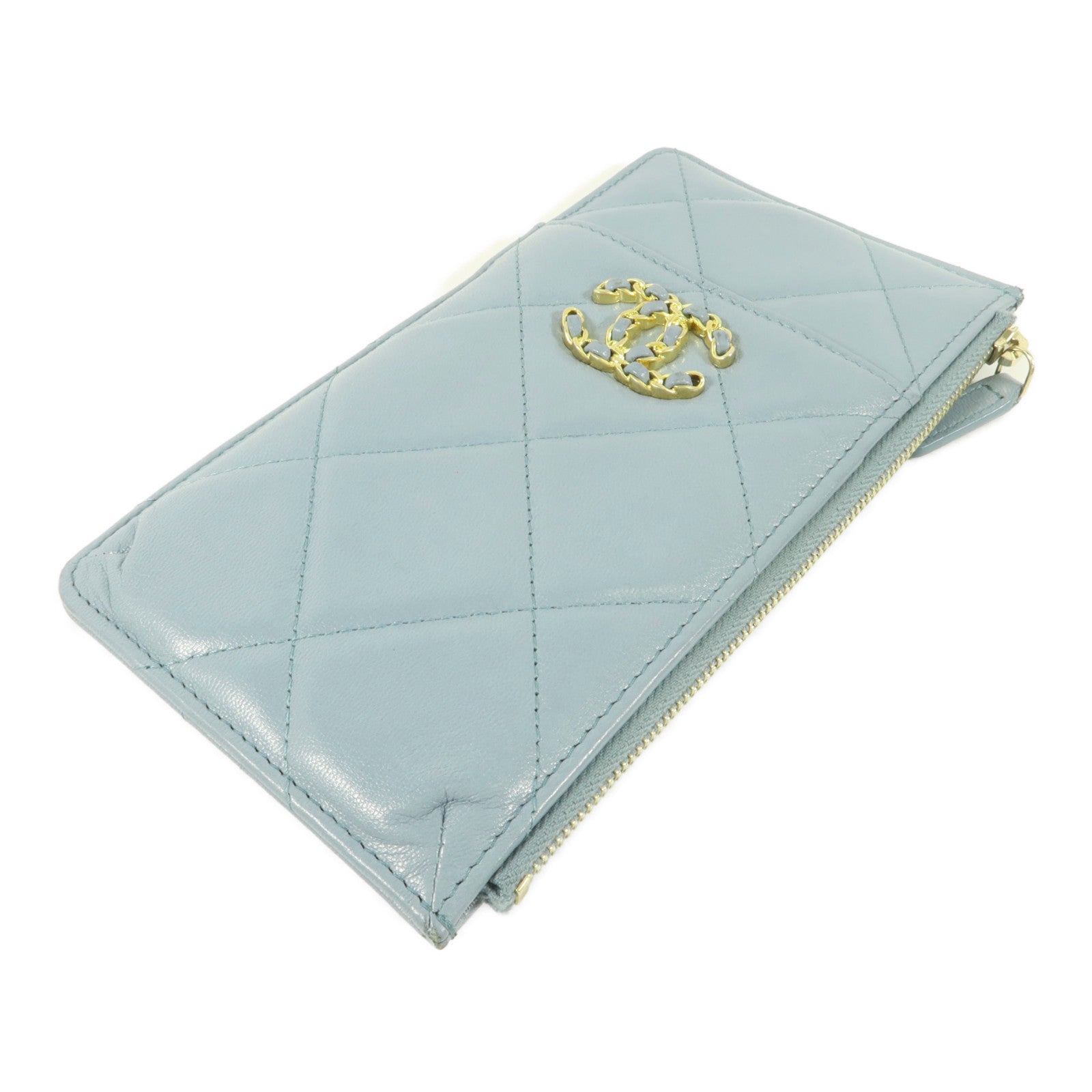 CHANEL 羊皮皮革C19 Phone And Card Holder卡片套電話包