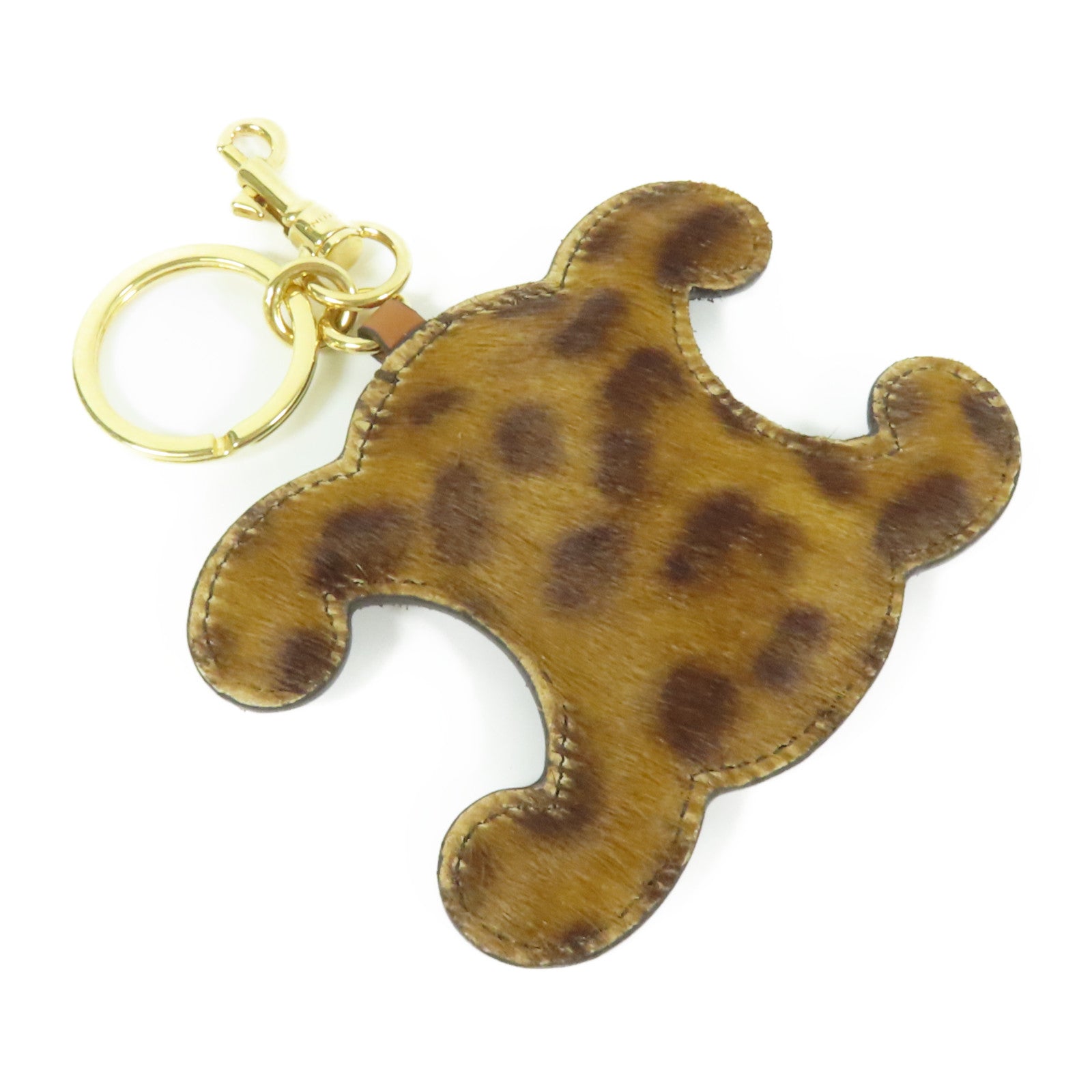 CELINE 馬毛Triomphe Pom Key Ring金扣鎖匙扣