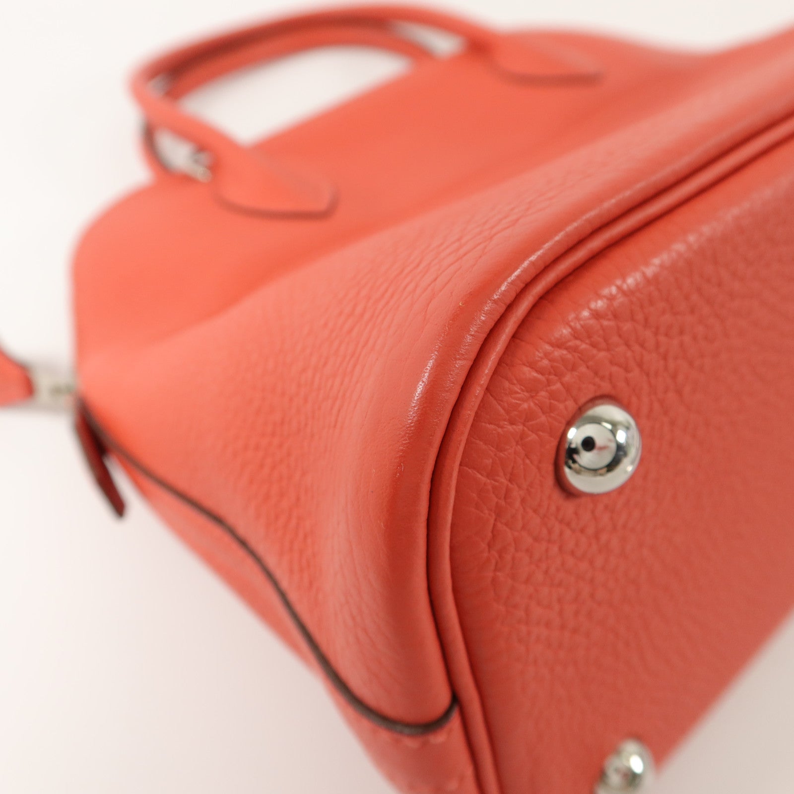 HERMES Togo皮革Bolide 31手挽袋Rouge Pivoine