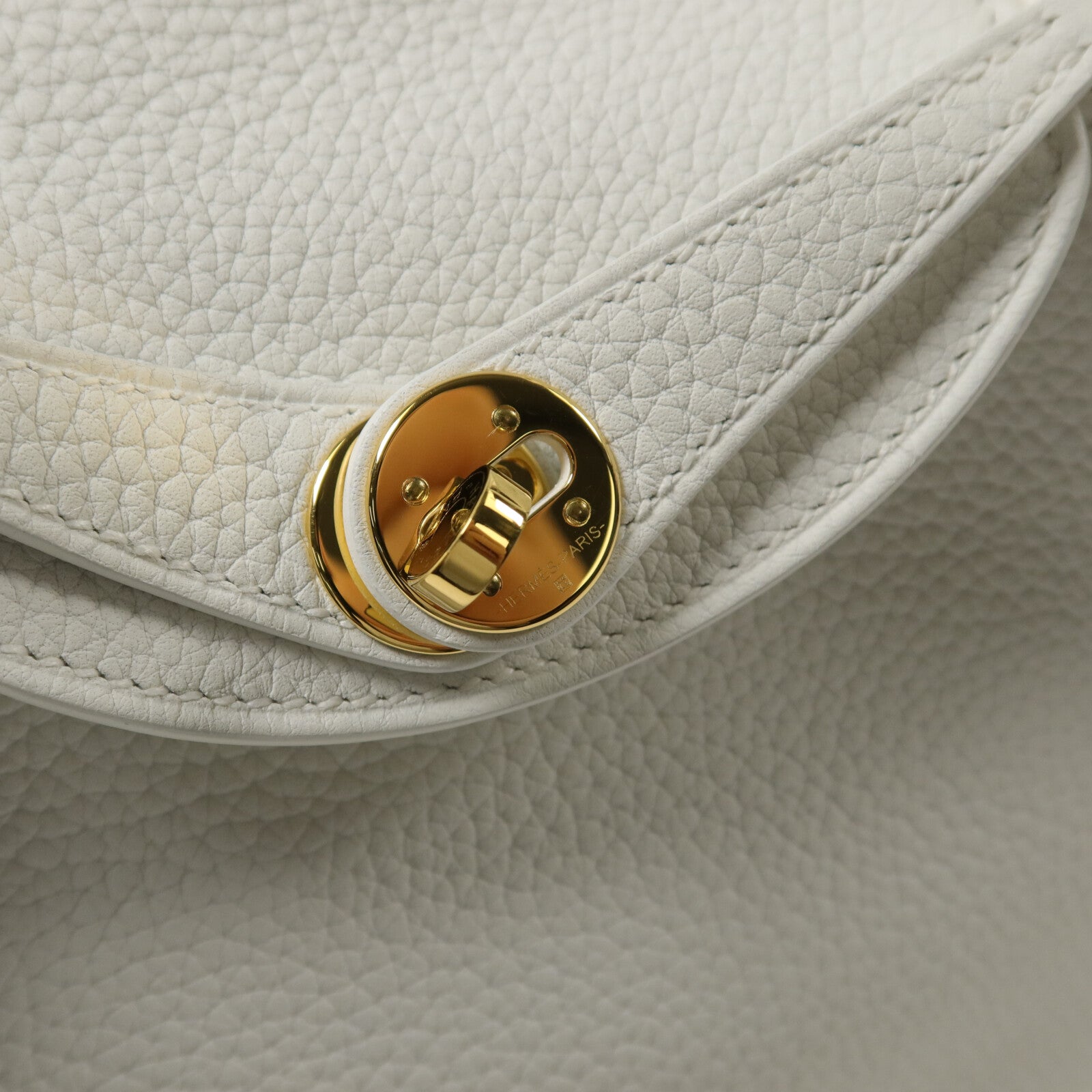 HERMES Clemence皮革Mini Lindy手挽肩背兩用袋New White