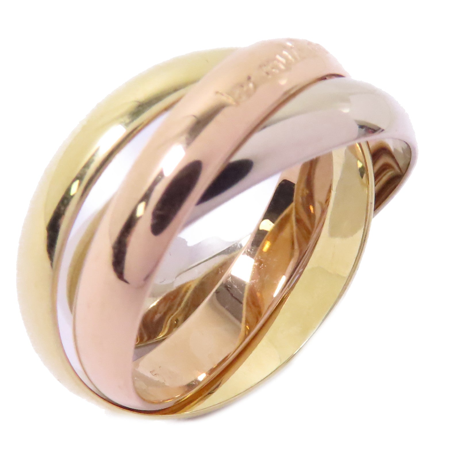 CARTIER 18K黃金/白金/玫瑰金Trinity Ring戒指Cartier#51/US#5.75