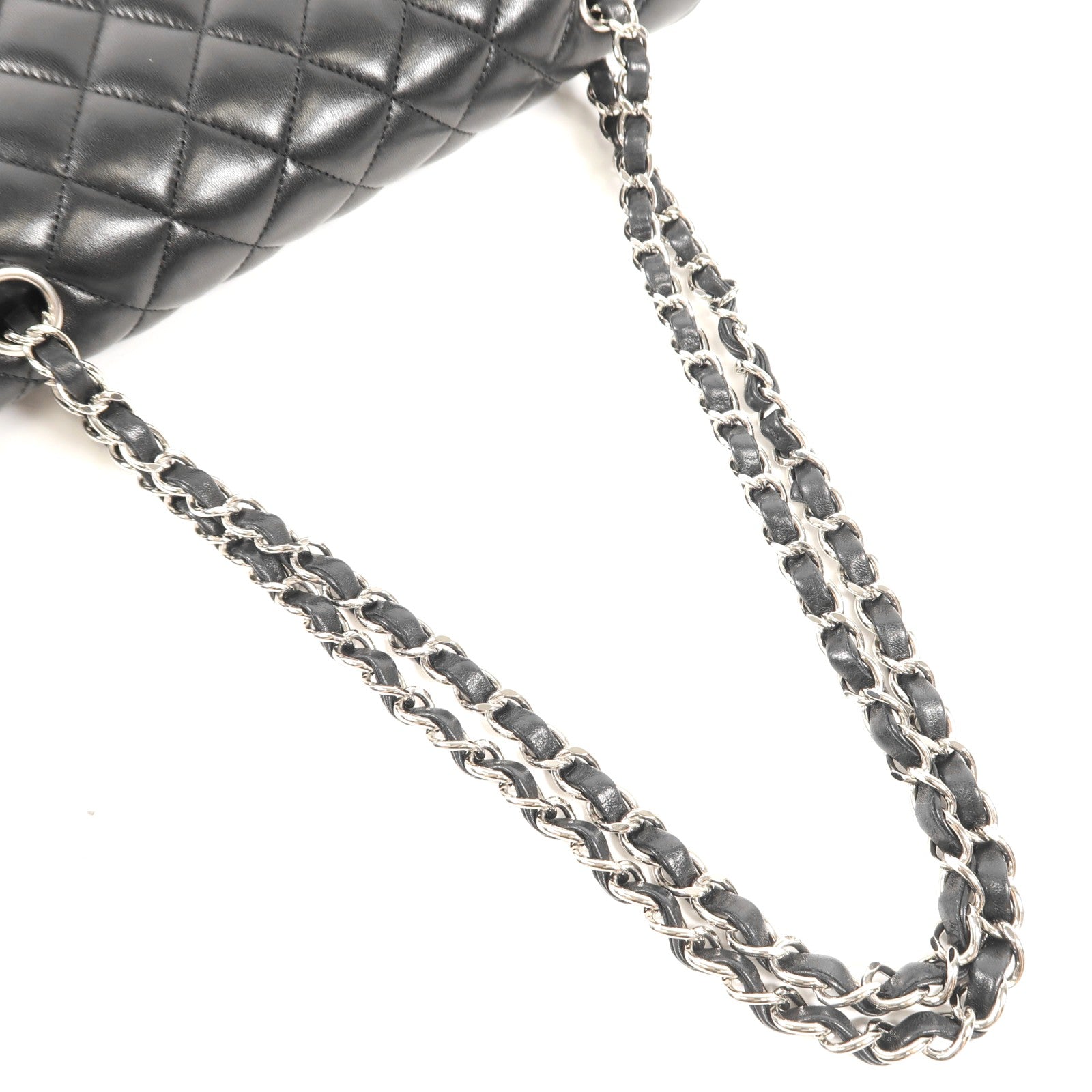 CHANEL 羊皮皮革Classic 25銀扣鏈帶肩背袋