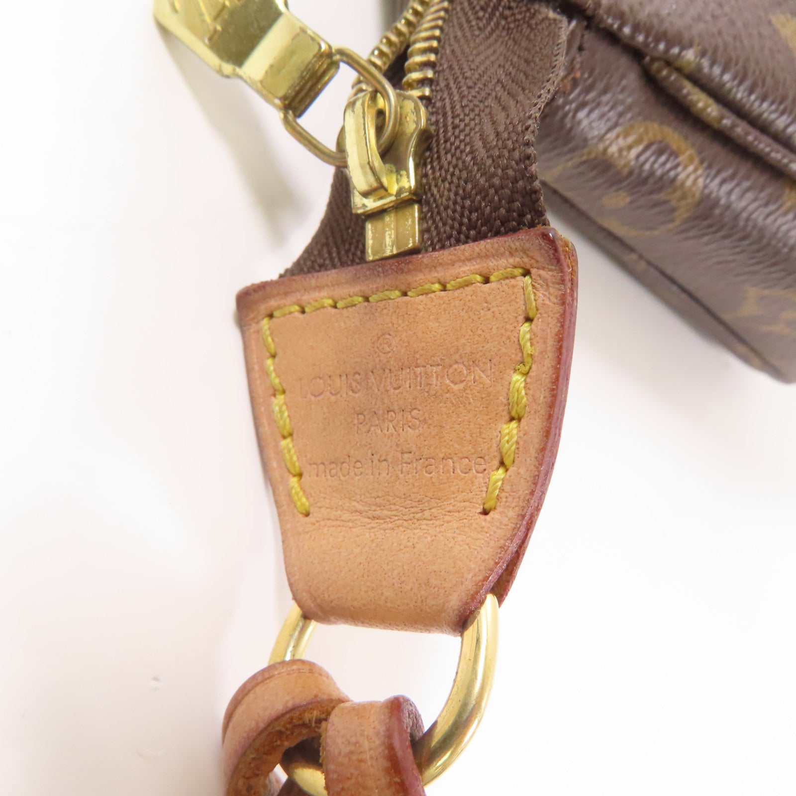 LOUIS VUITTON Monogram Pochette Accessoires金扣手拿包棕色