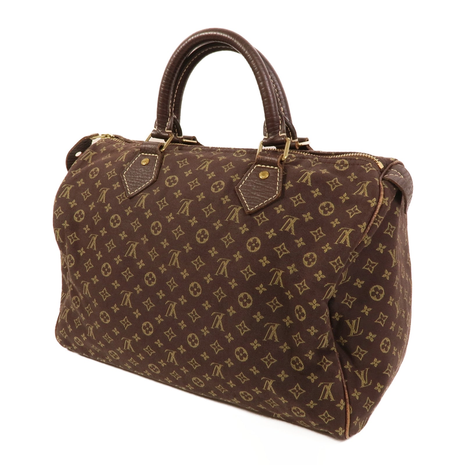 LOUIS VUITTON Monogram Mini Lin Speedy 30金扣手挽袋