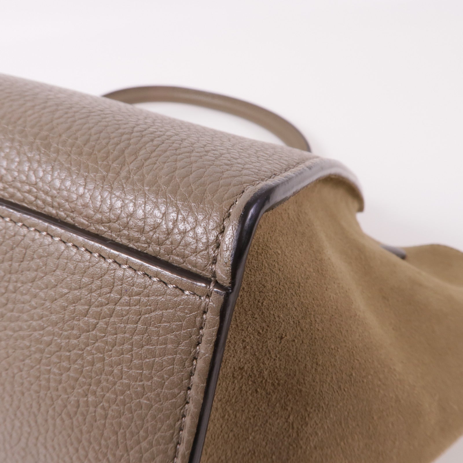 CELINE 牛皮皮革Trapeze銀扣手挽肩背兩用袋