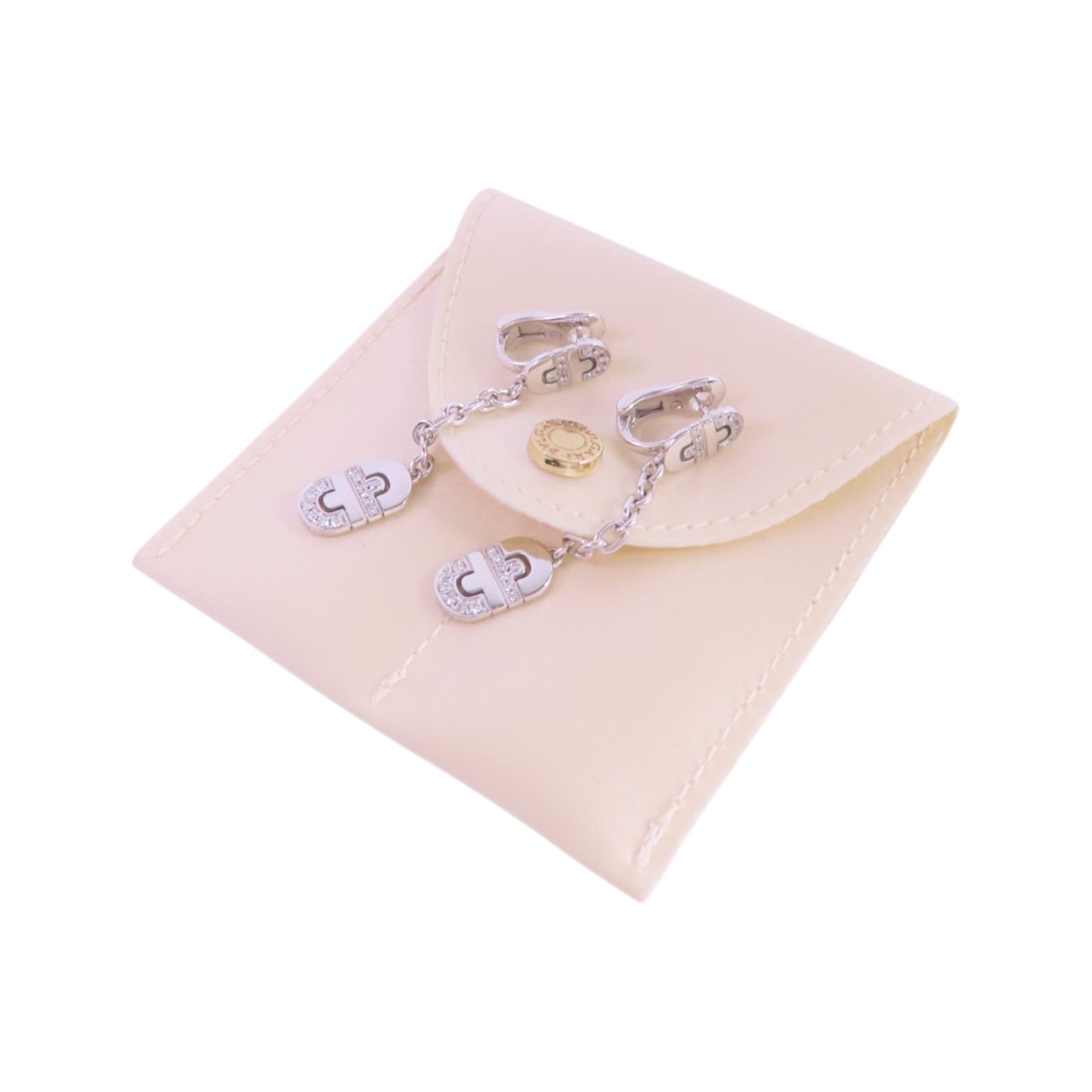 BVLGARI 18K白金Parentesi Pop Diamond Earrings鑽石耳環