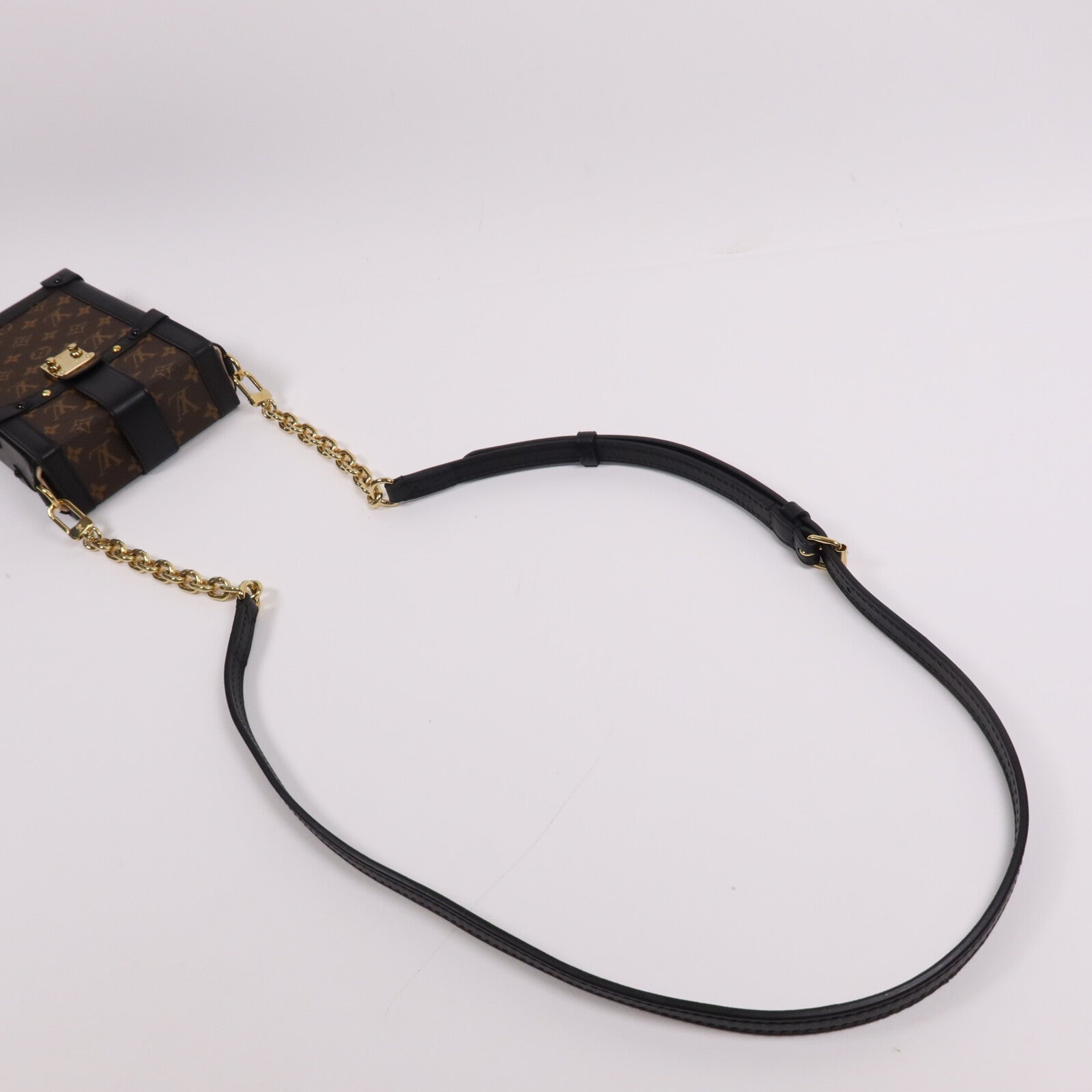 LOUIS VUITTON 【激減優惠】Monogram Pochette Trunk Vertical金扣鏈帶肩背袋
