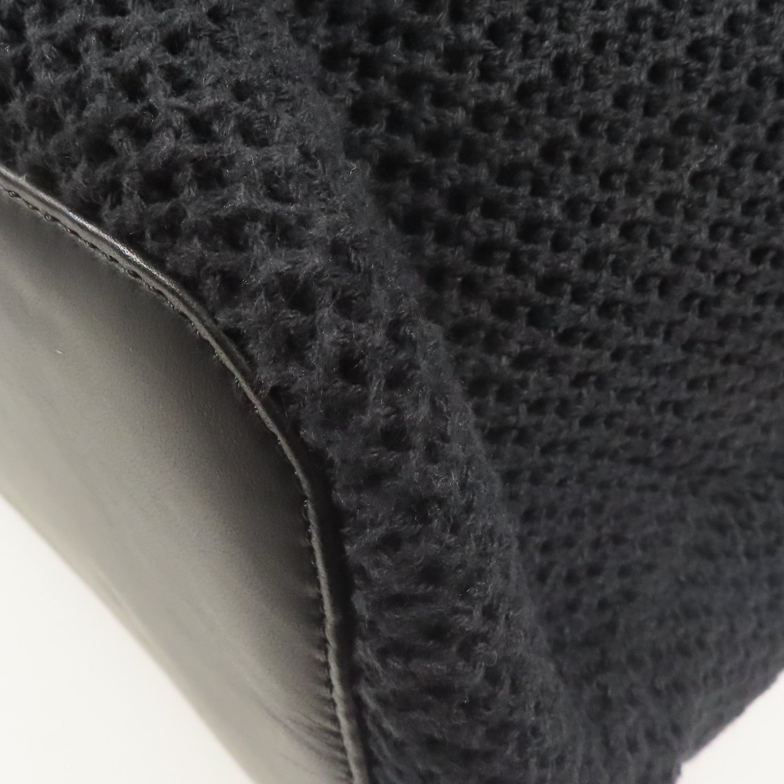 CHANEL 棉質/皮革Shoulder Tote銀扣肩背袋/手挽袋
