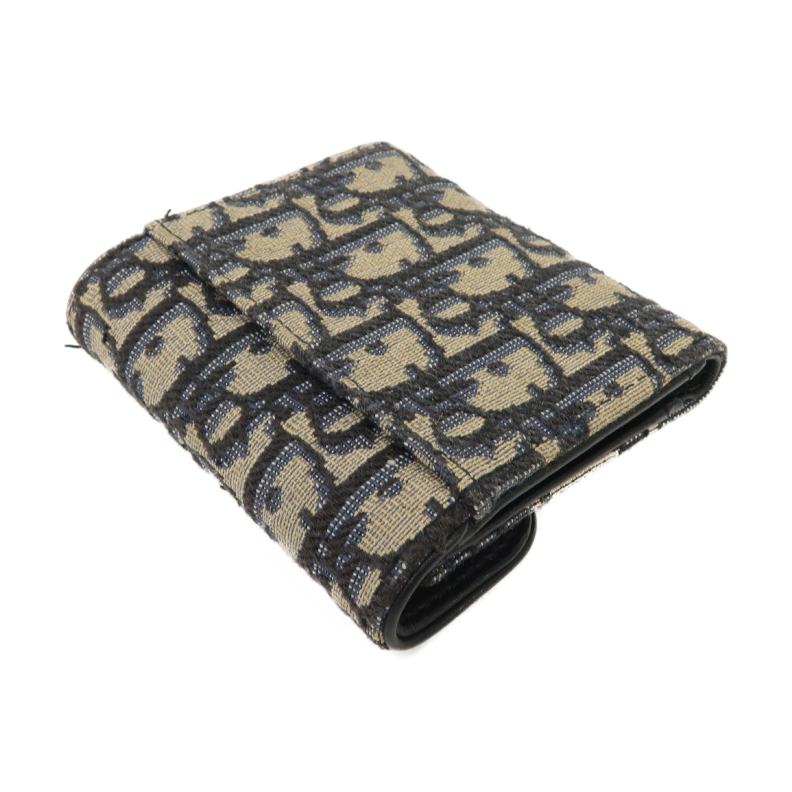 Dior 【激減優惠】帆布Saddle Lotus Wallet金扣錢包藍色– Brand Off