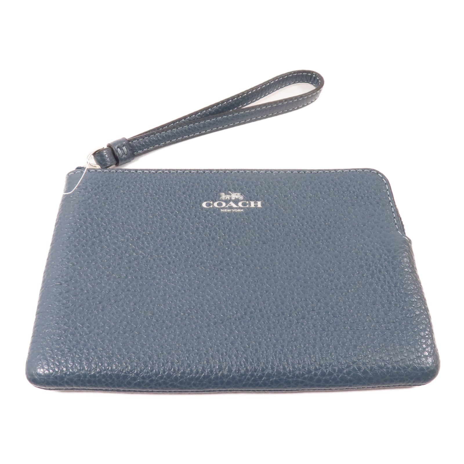 COACH 【激減優惠】牛皮皮革Pouch Wallet銀扣錢包