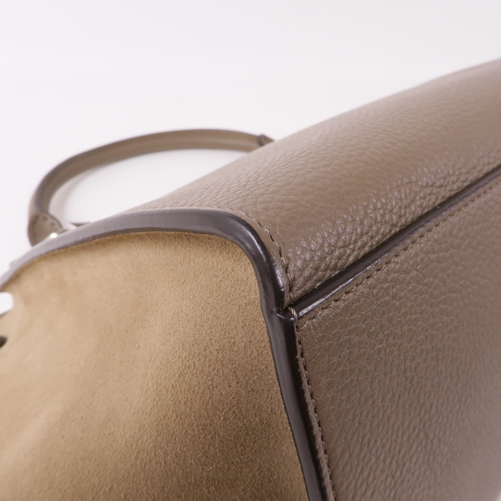 CELINE 牛皮皮革Trapeze銀扣手挽肩背兩用袋