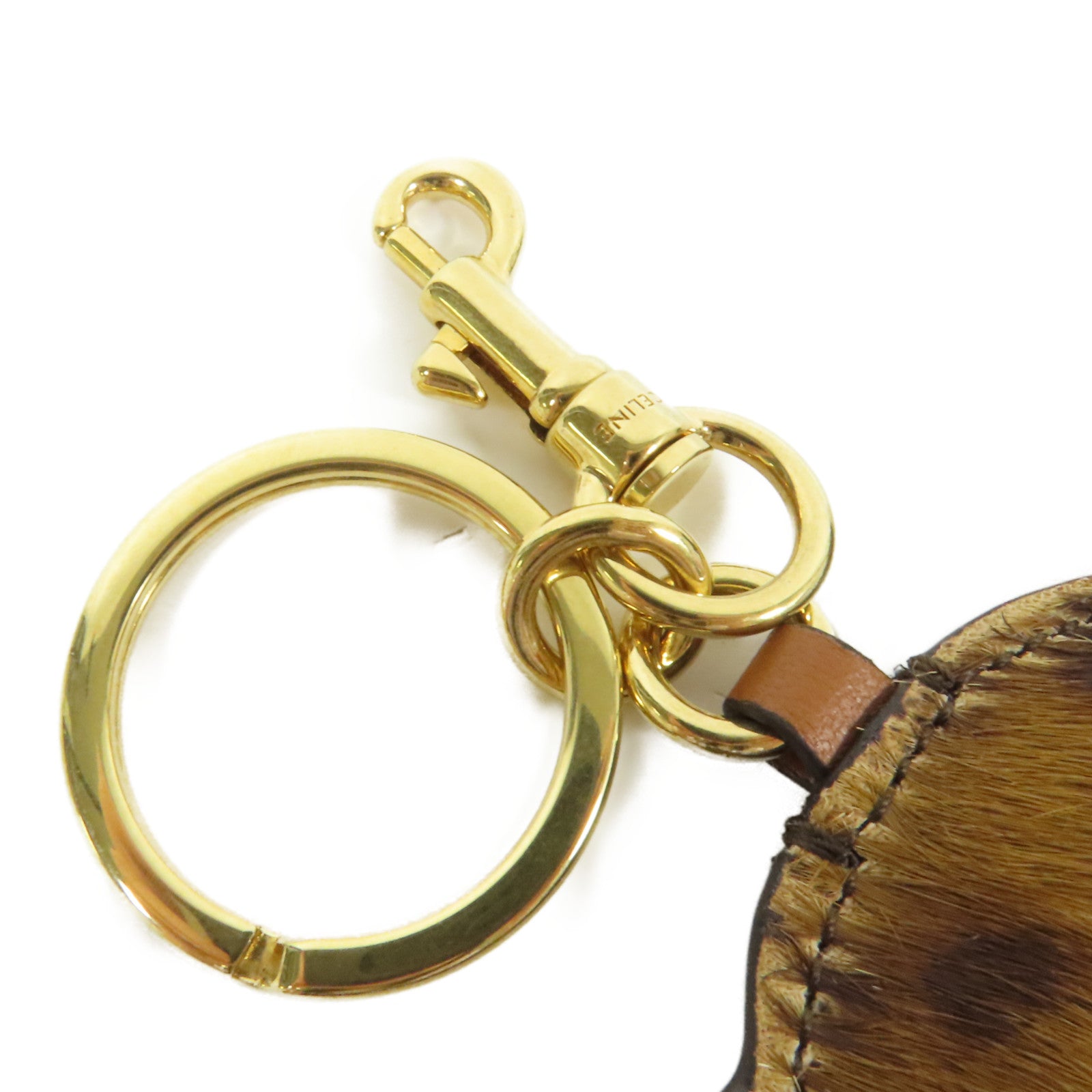 CELINE 馬毛Triomphe Pom Key Ring金扣鎖匙扣