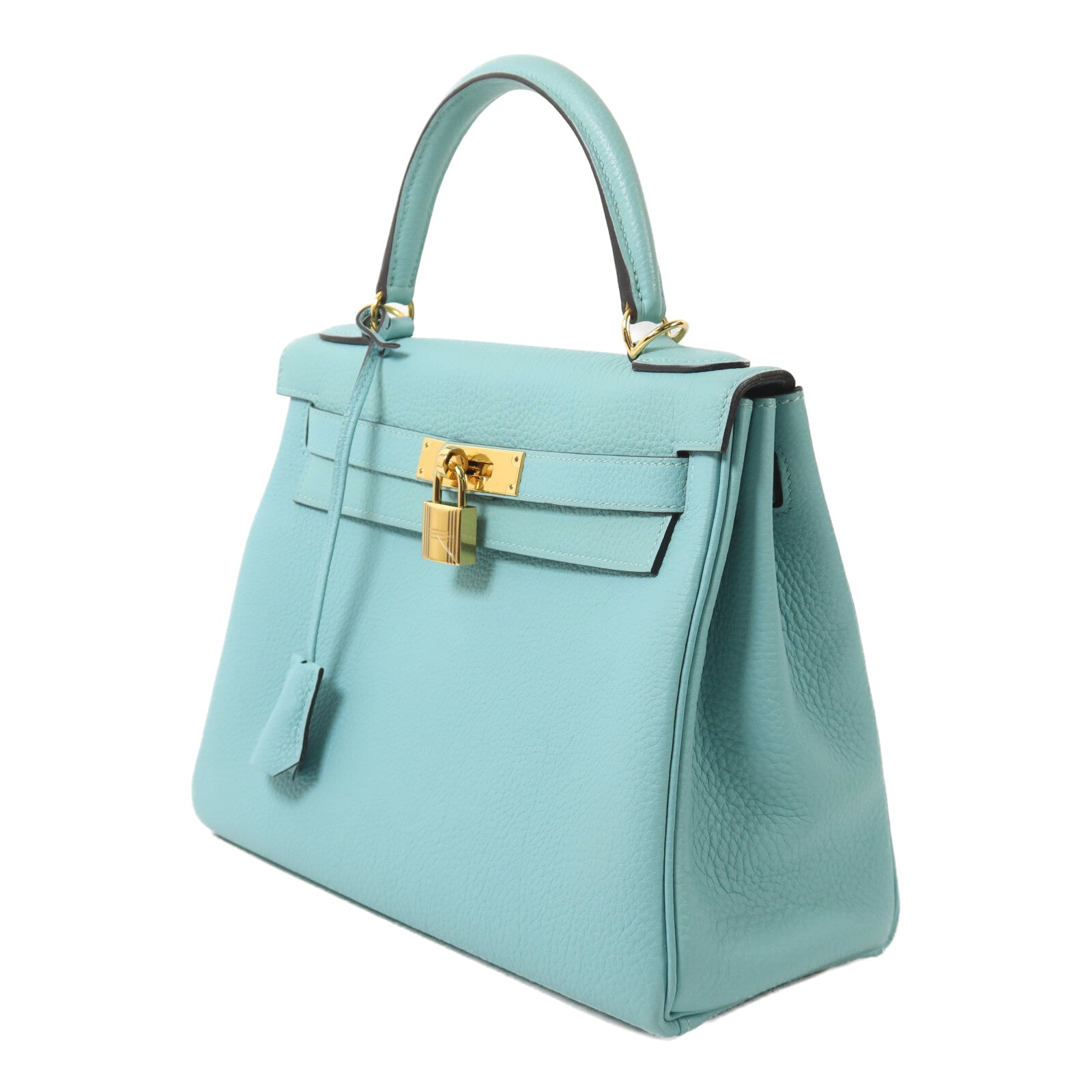 HERMES Togo皮革Kelly 28手挽肩背兩用袋Bleu Atoll