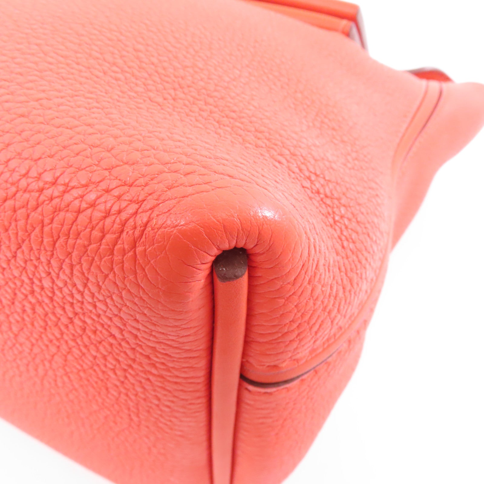 HERMES Clemence皮革24/24 29cm銀扣手挽肩背兩用袋紅色