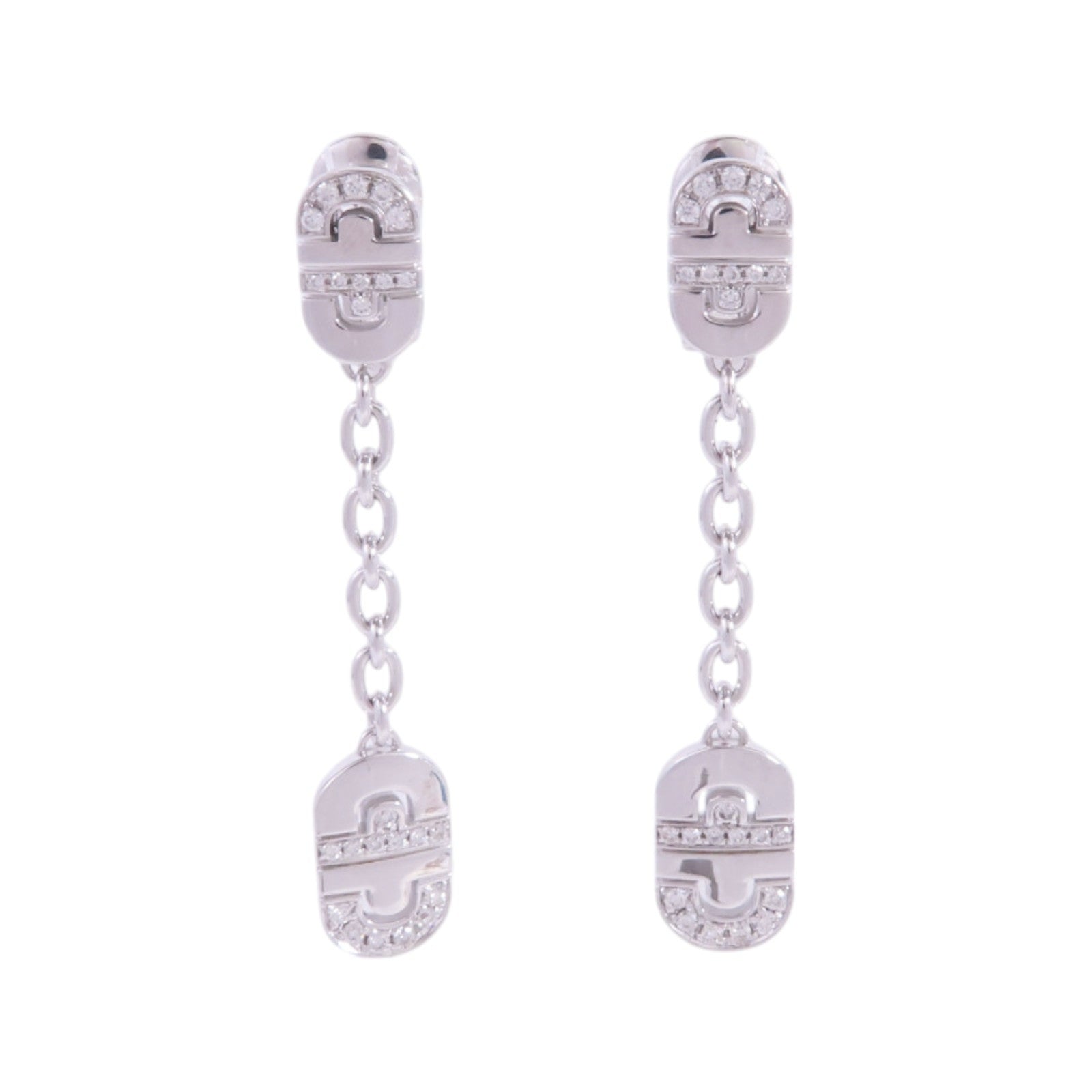 BVLGARI 【激減優惠】18K白金Parentesi Pop Diamond Earrings鑽石耳環