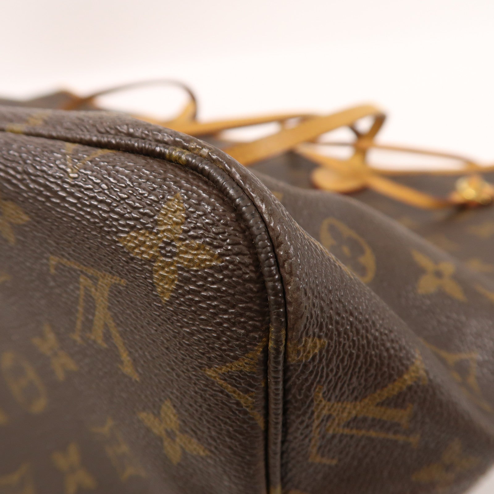 LOUIS VUITTON Monogram Neverfull MM金扣手挽袋