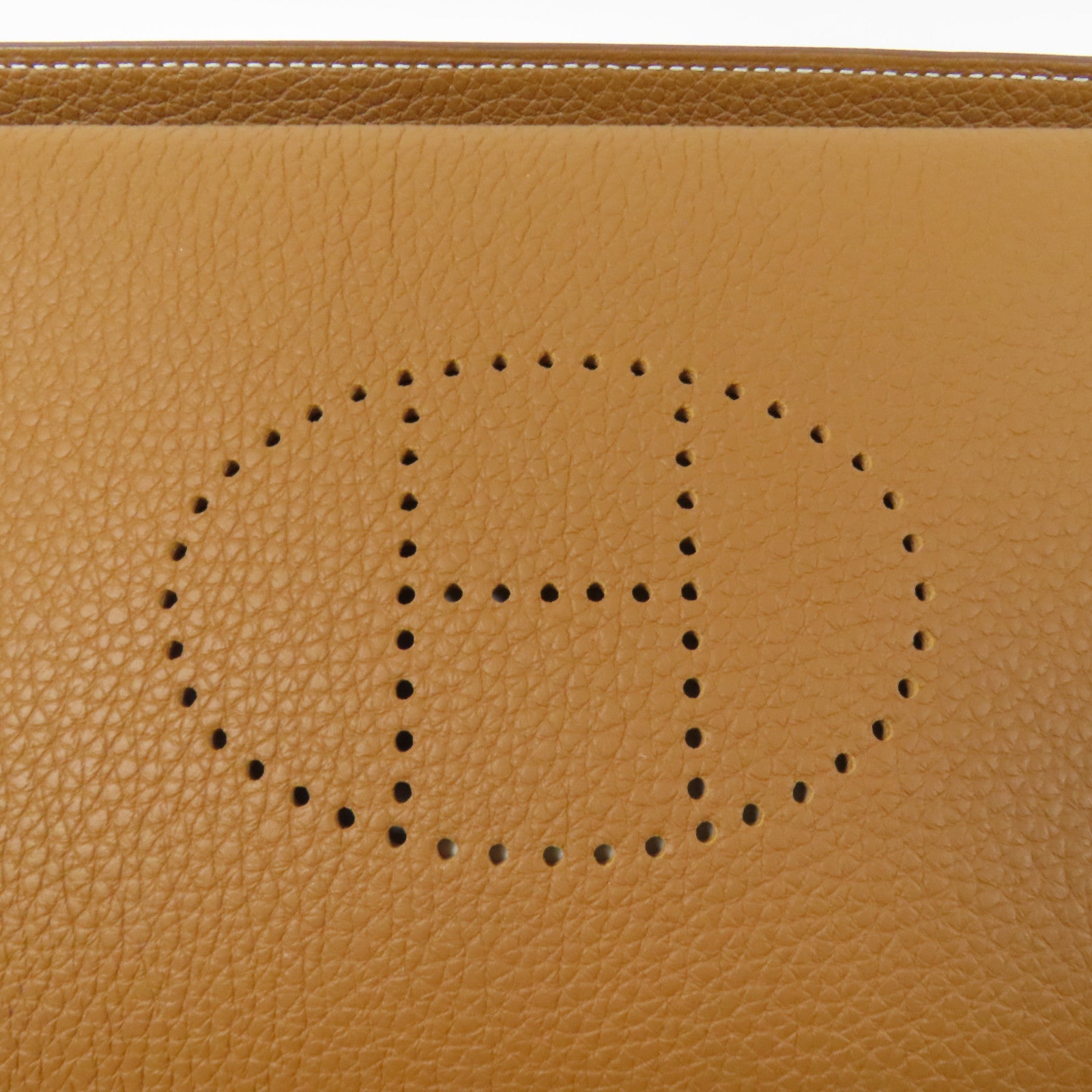 HERMES Togo皮革Videpoches銀扣肩背袋Gold