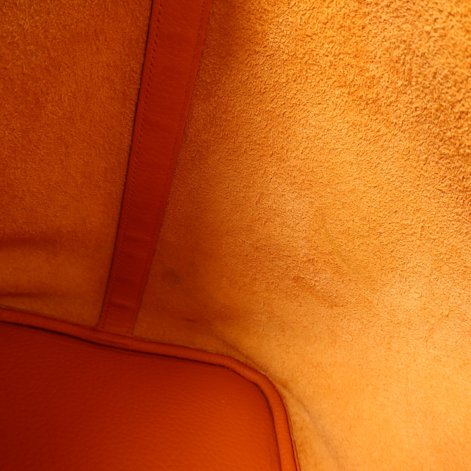 HERMES Clemence皮革Picotin GM銀扣手挽袋Orange