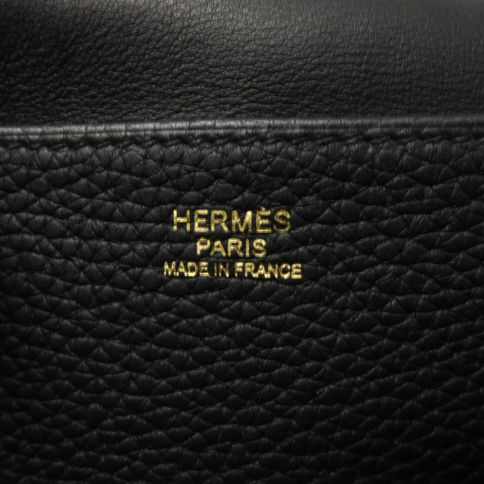 HERMES Clemence皮革Halzan 25肩背袋Noir