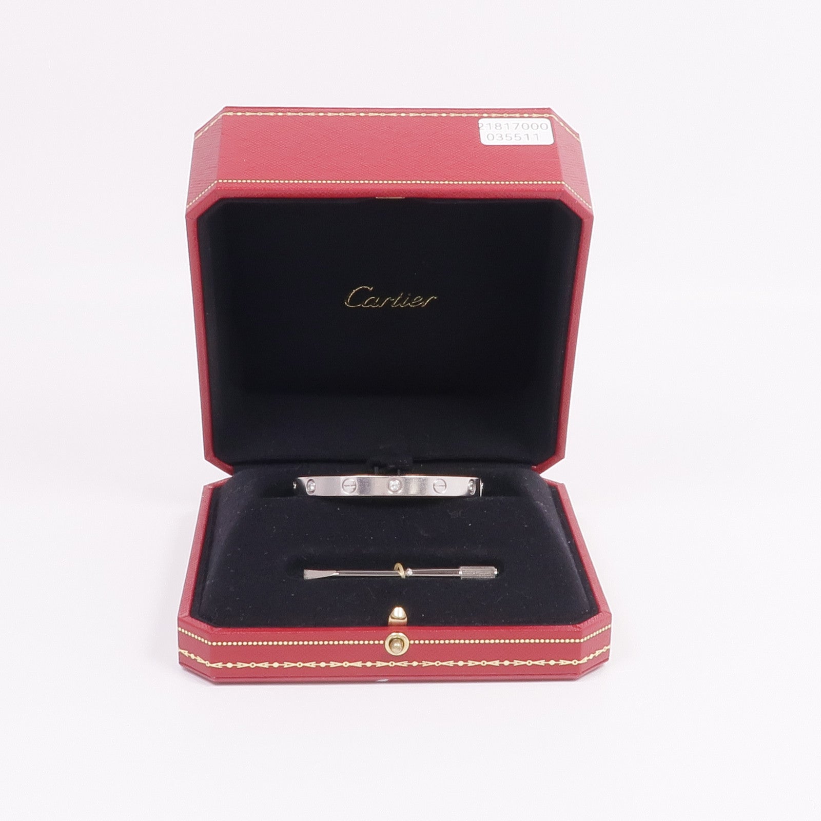 CARTIER 18K白金Love Bracelet 6 Diamonds鑽石手鐲Cartier#16