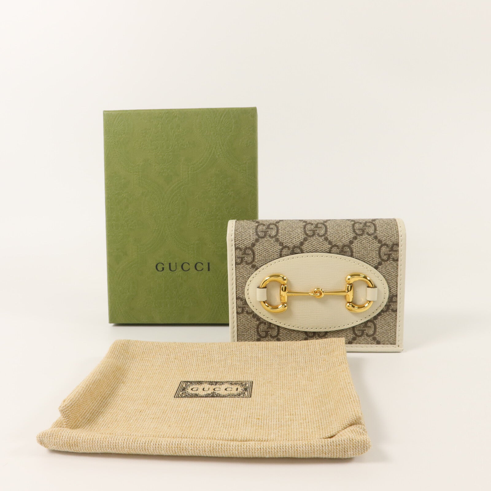 GUCCI 塗層帆布Horsebit 1955 Bifold Wallet錢包