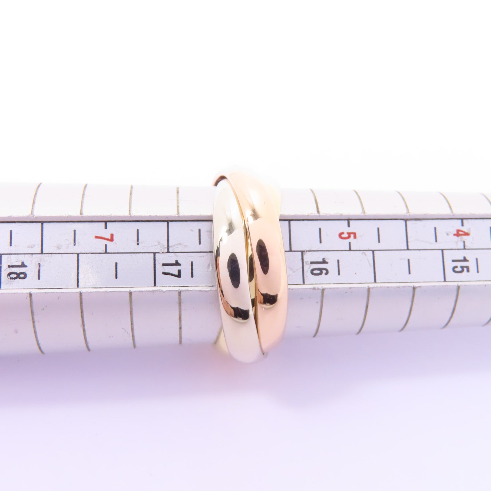 CARTIER 18K黃金/白金/玫瑰金Trinity Ring戒指Cartier#51/US#5.75