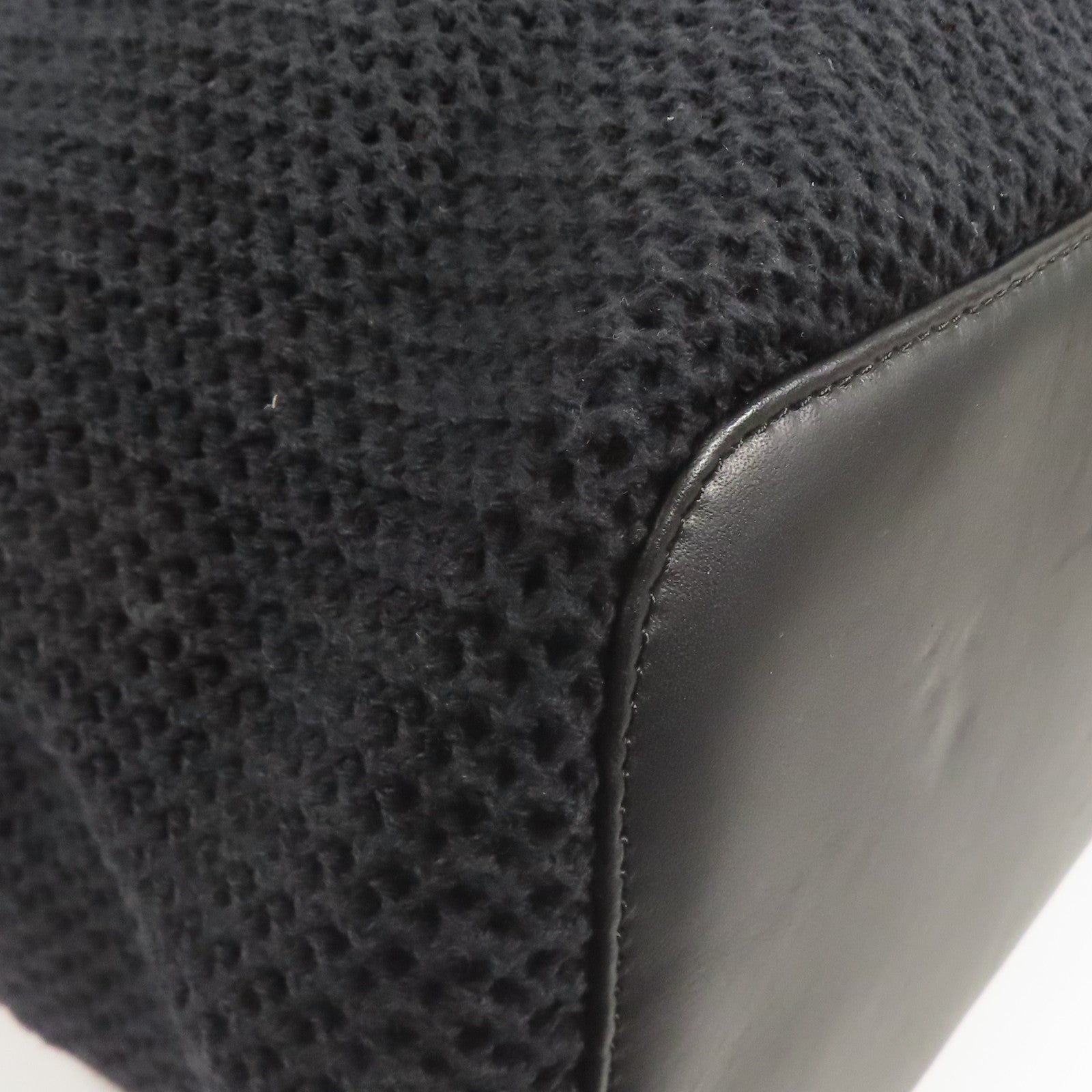 CHANEL 棉質/皮革Shoulder Tote銀扣肩背袋/手挽袋