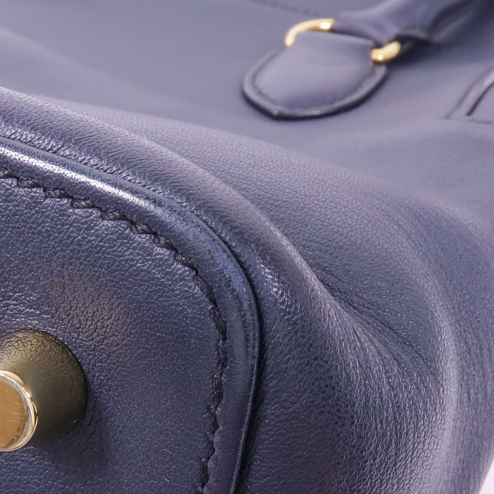 HERMES Swift皮革Tool Box 20金扣手挽肩背兩用袋Bleu Indigo