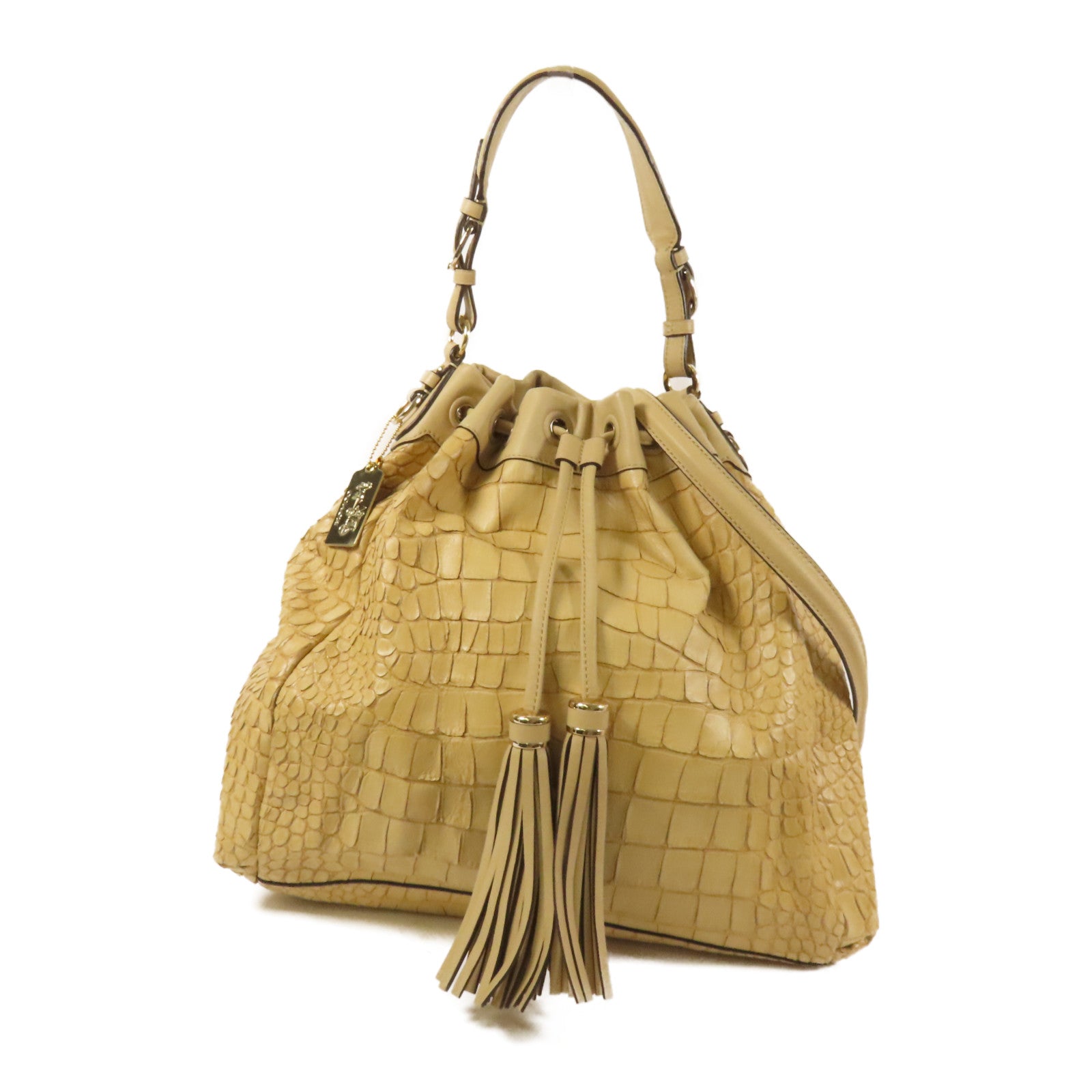 COACH 牛皮皮革2way Shoulder Bag金扣手挽肩背兩用袋