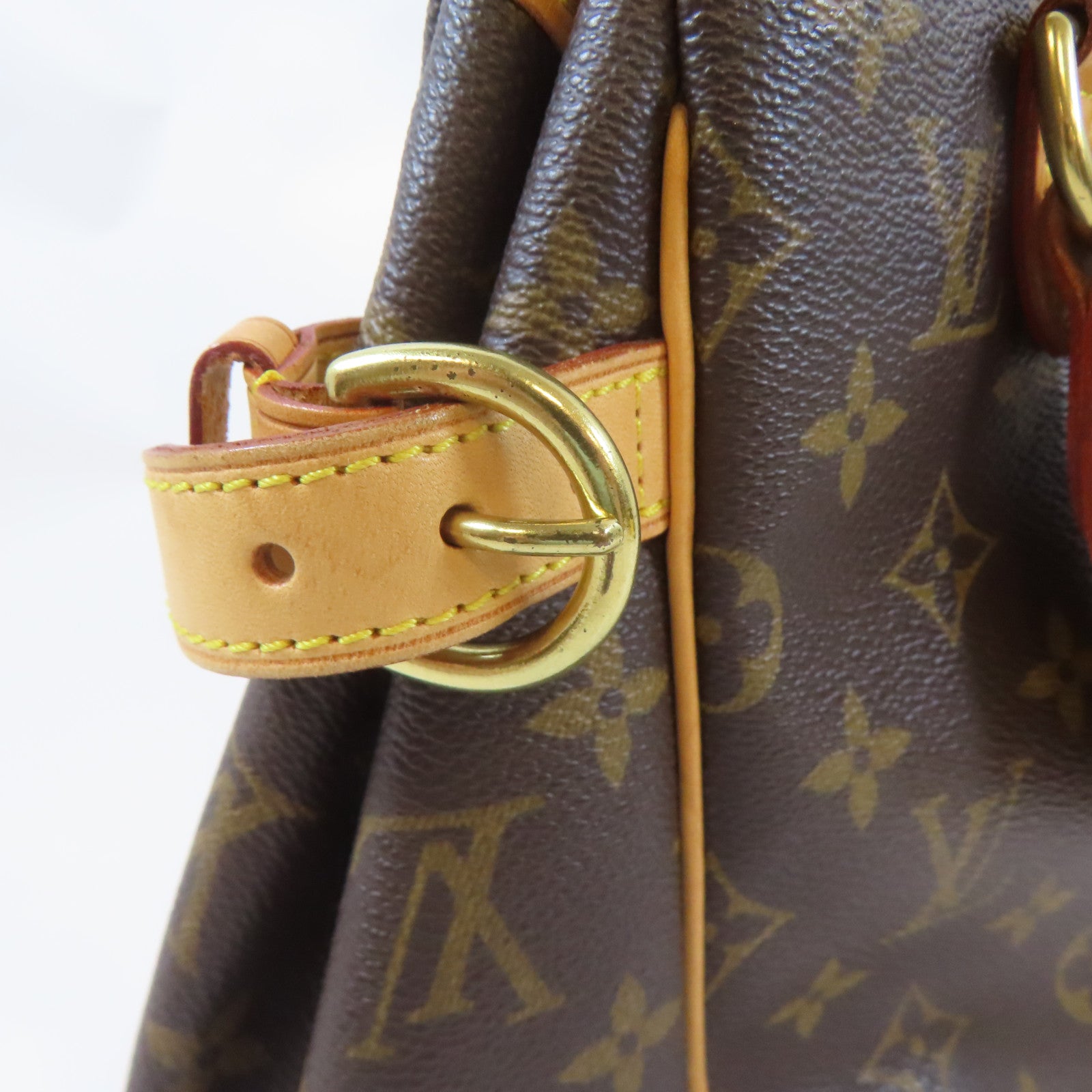 LOUIS VUITTON Monogram Batignolles金扣手挽袋啡色