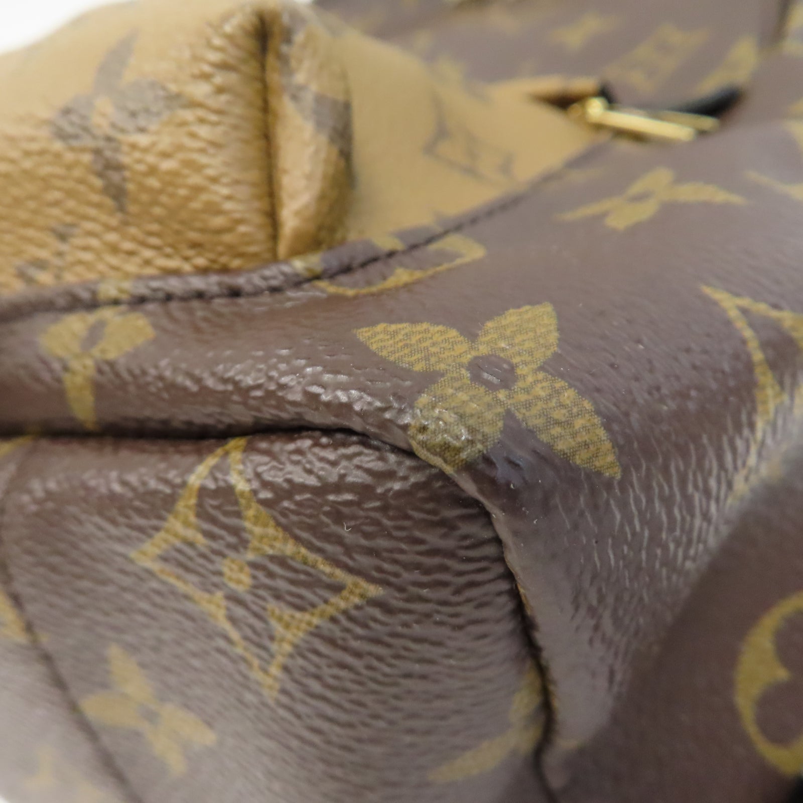 LOUIS VUITTON Monogram Reverse Palm Springs PM金扣背包啡色