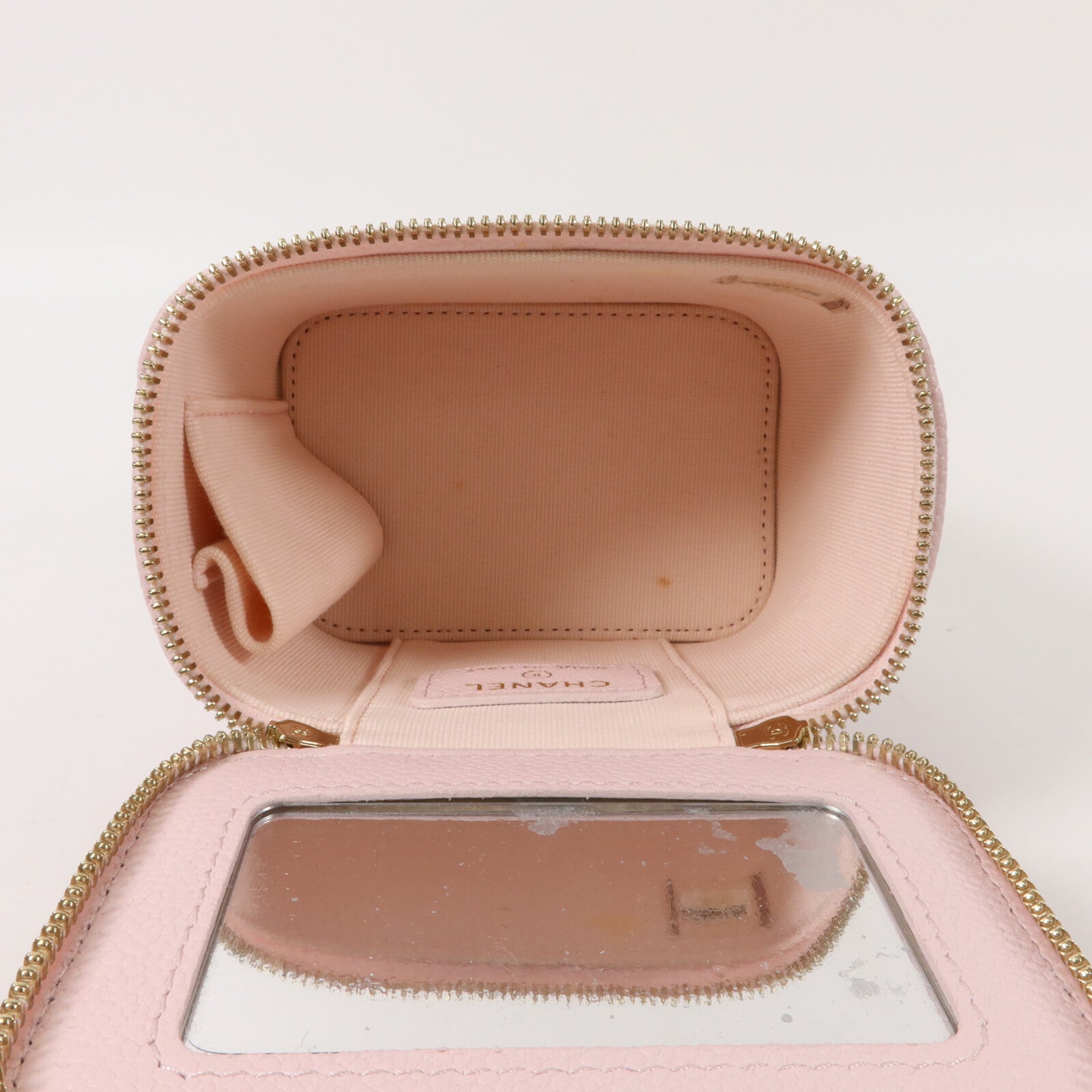 CHANEL Grained Calfskin Mini Vanity Shoulder鏈帶肩背袋