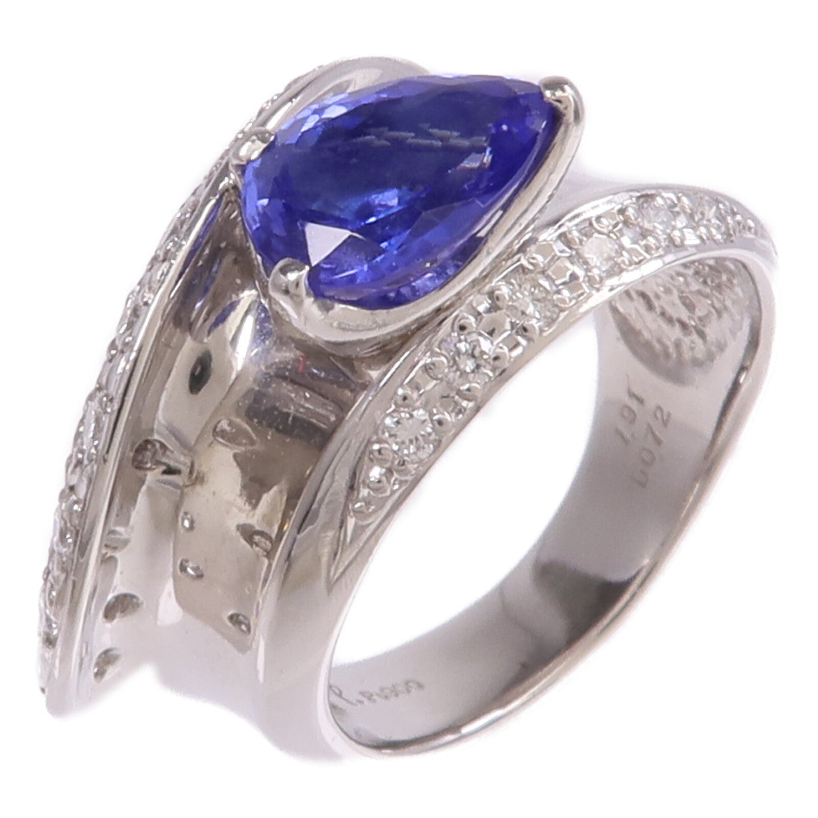 JEWELRY PT900鉑金Tanzanite Diamond Ring坦桑石/鑽石戒指US#6.75