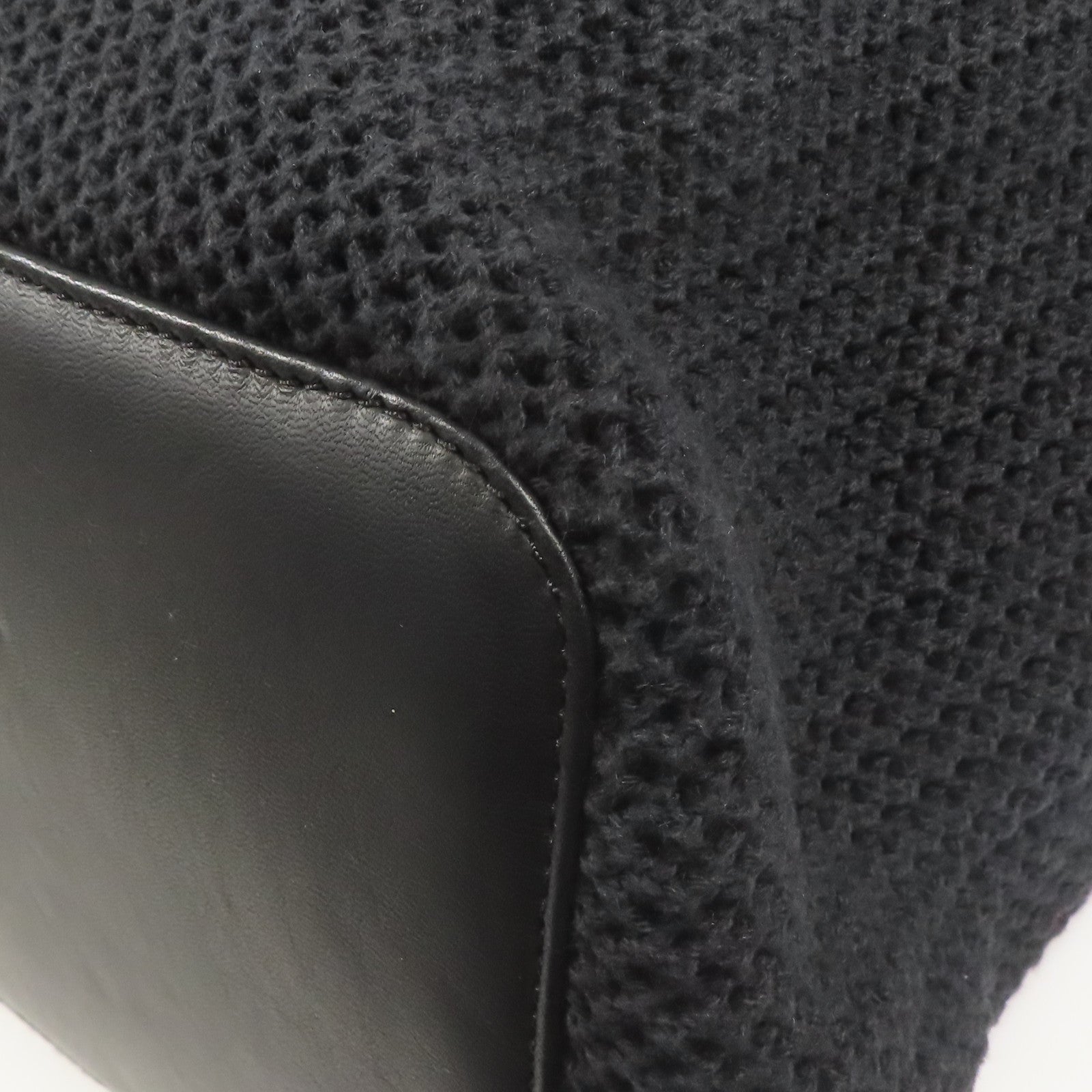 CHANEL 棉質/皮革Shoulder Tote銀扣肩背袋/手挽袋