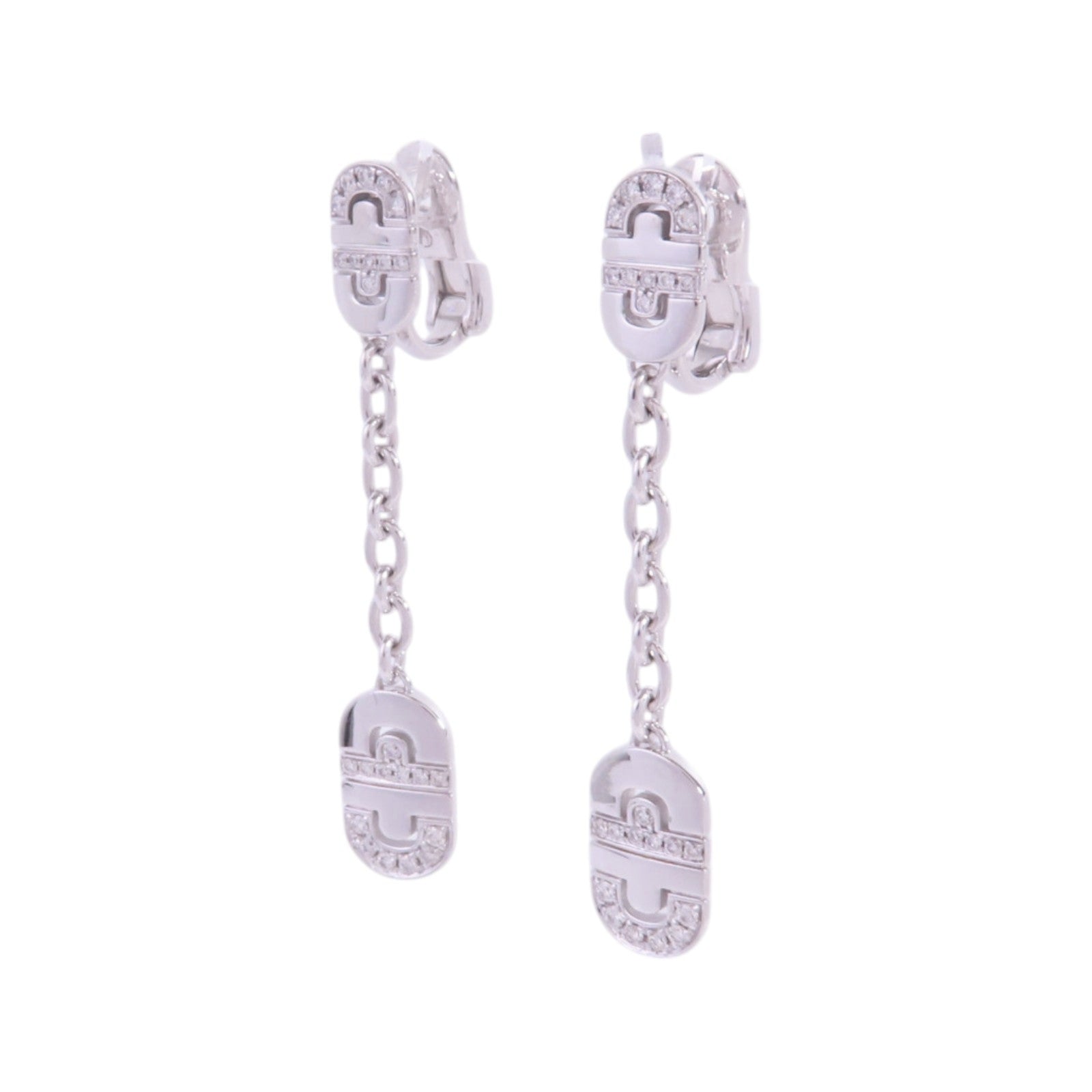 BVLGARI 【激減優惠】18K白金Parentesi Pop Diamond Earrings鑽石耳環