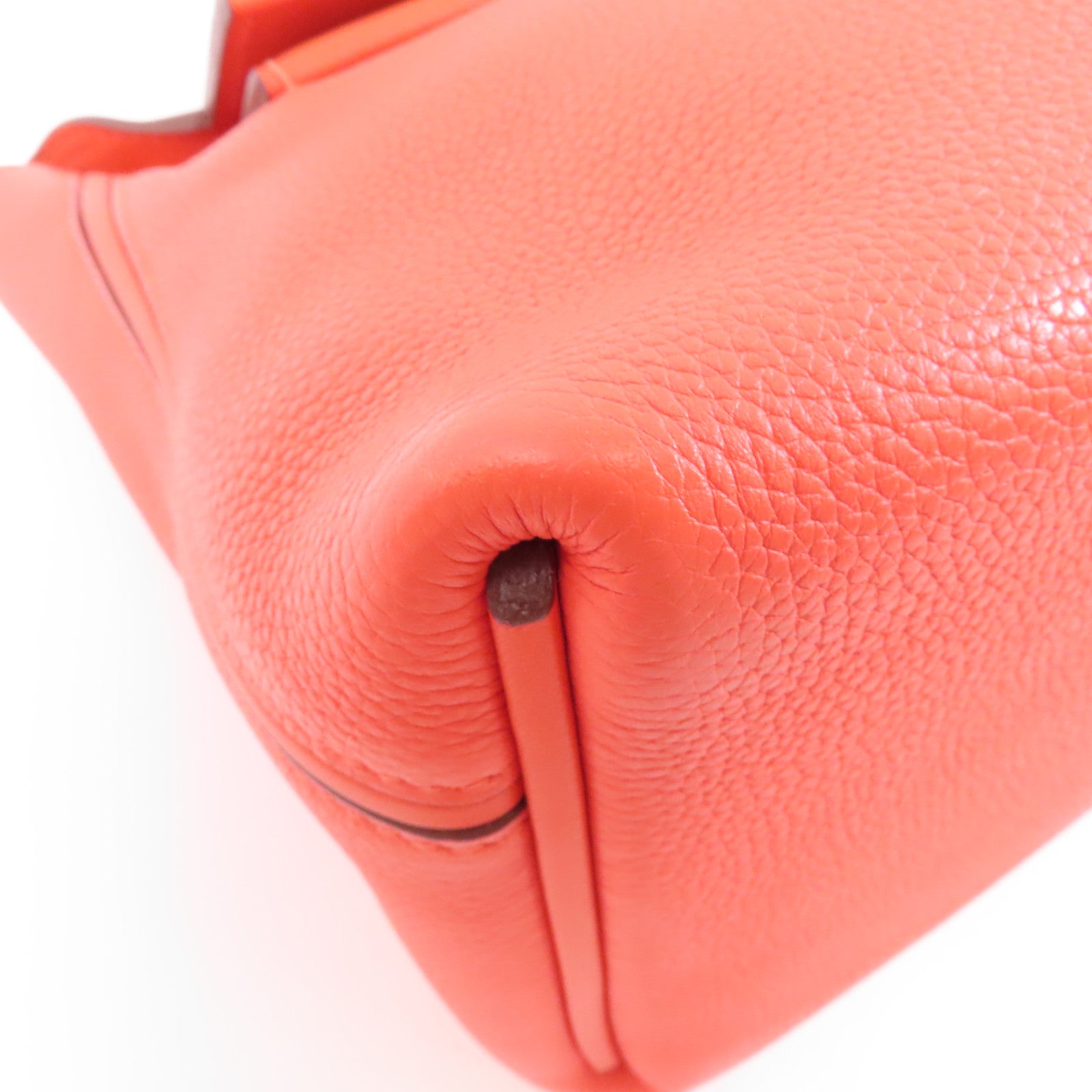 HERMES Clemence皮革24/24 29cm銀扣手挽肩背兩用袋紅色