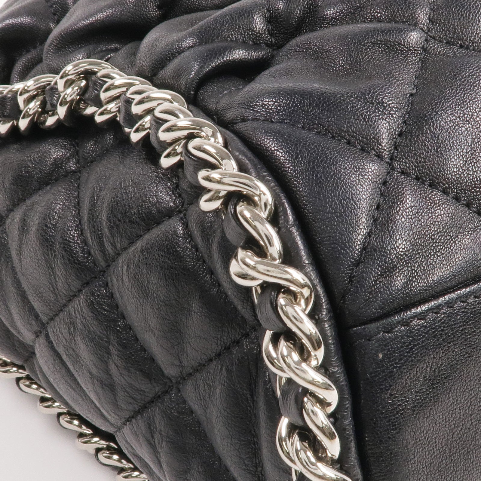 CHANEL 牛皮皮革Shoulder Bag銀扣鏈帶肩背袋