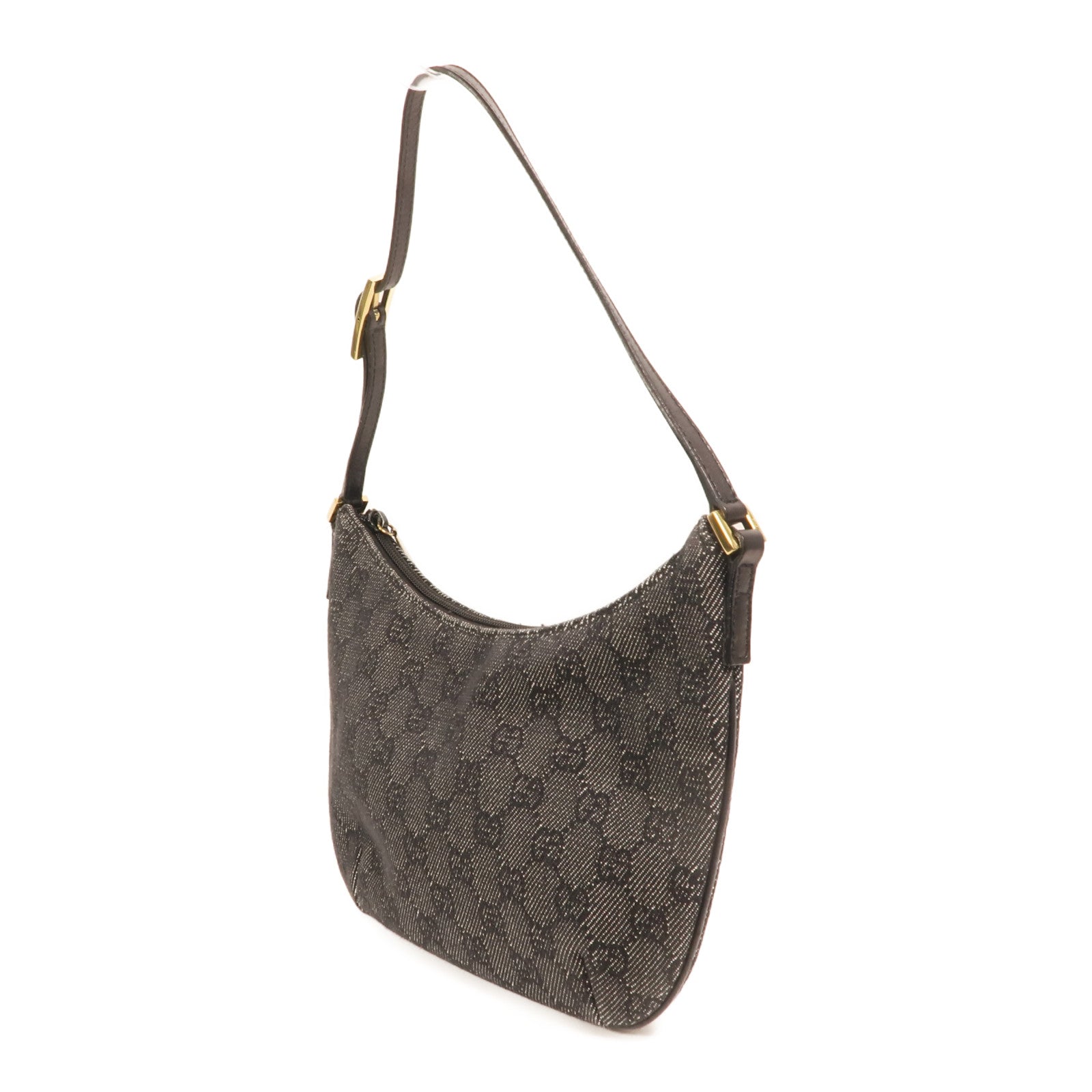GUCCI 牛仔布Shoulder Bag金扣肩背袋