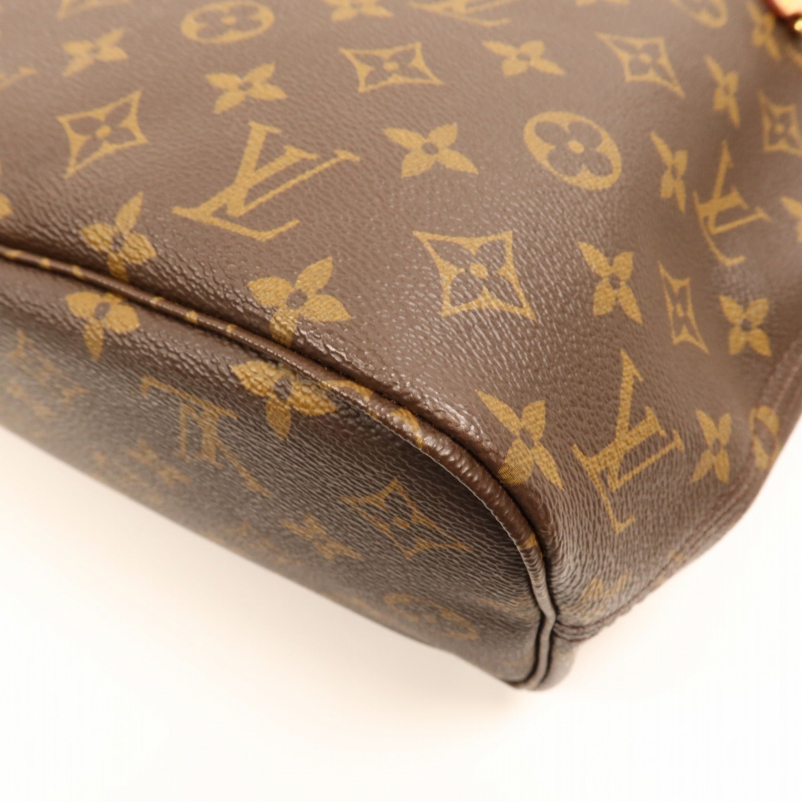 LOUIS VUITTON Monogram Neverfull PM金扣手挽袋