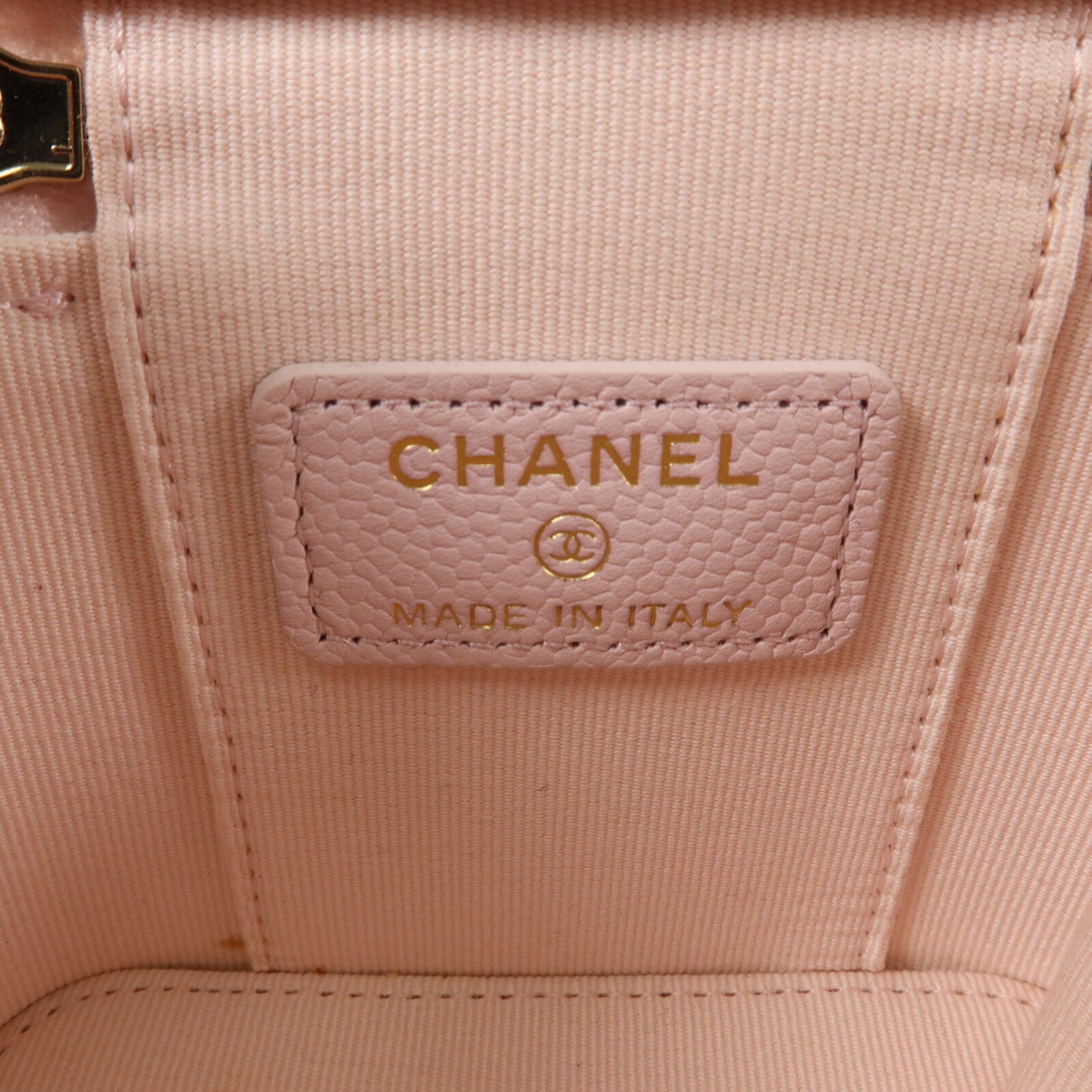 CHANEL Grained Calfskin Mini Vanity Shoulder鏈帶肩背袋
