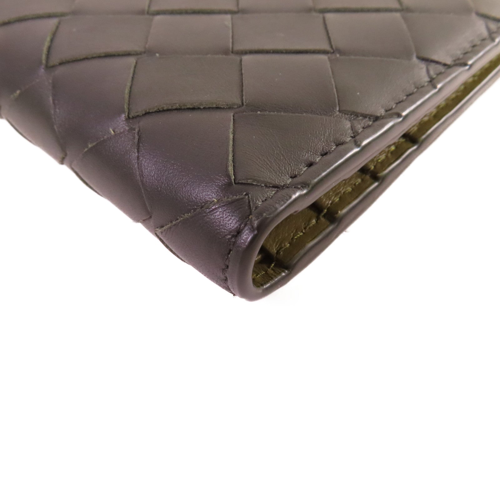 BOTTEGA VENETA 織紋皮革Short Wallet短錢包黑色/軍綠色