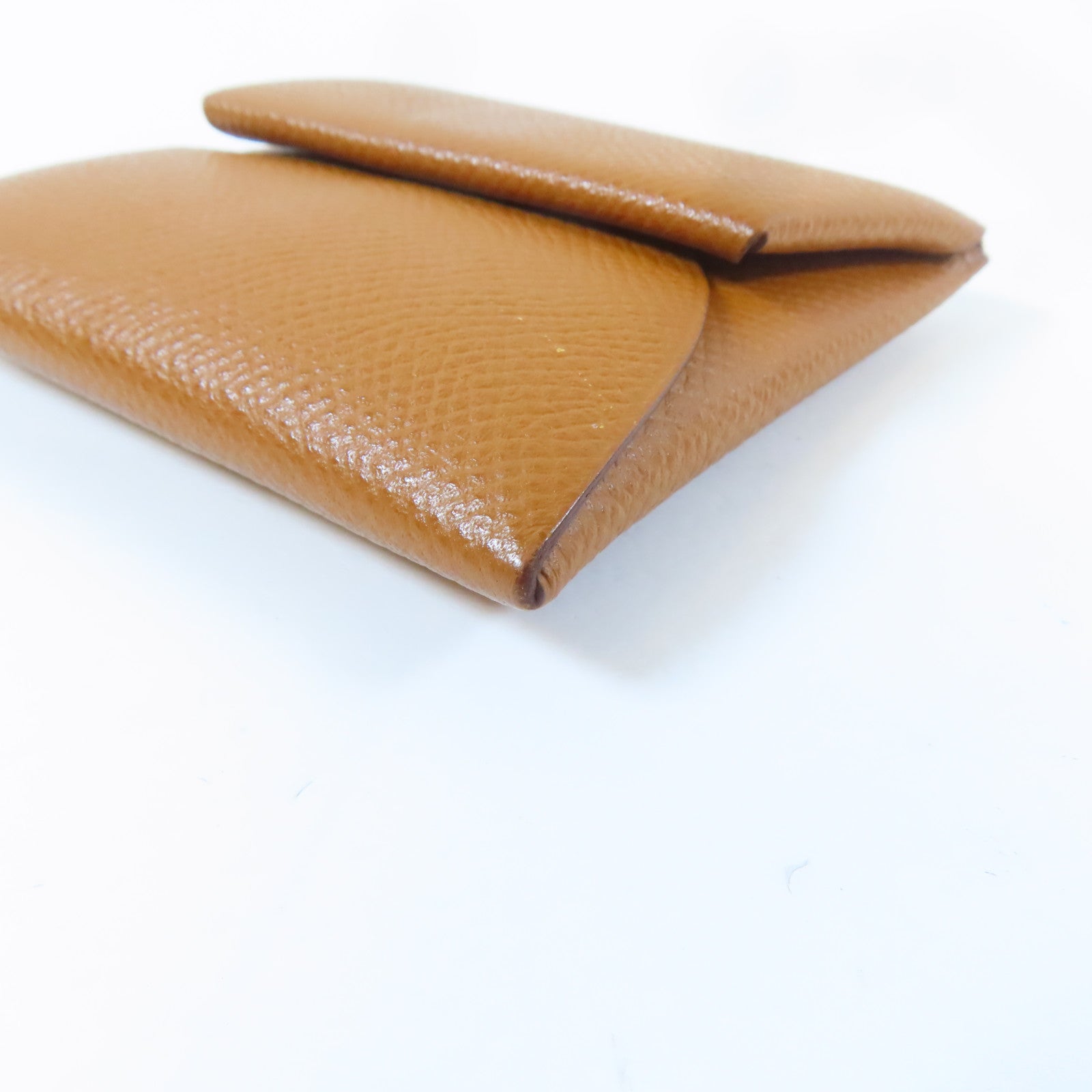 HERMES 【激減優惠】Epsom皮革Bastia銀扣零錢包啡色