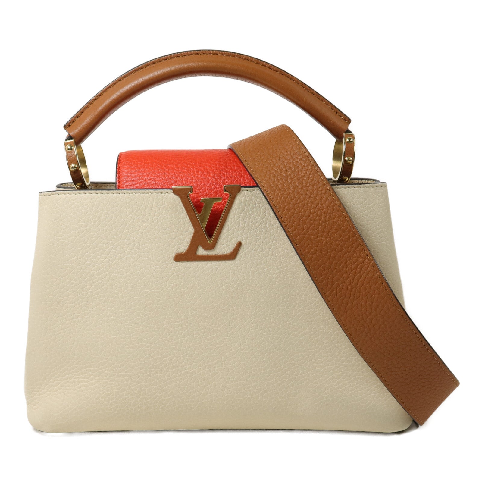 LOUIS VUITTON 牛皮皮革Capucines BB手挽肩背兩用袋