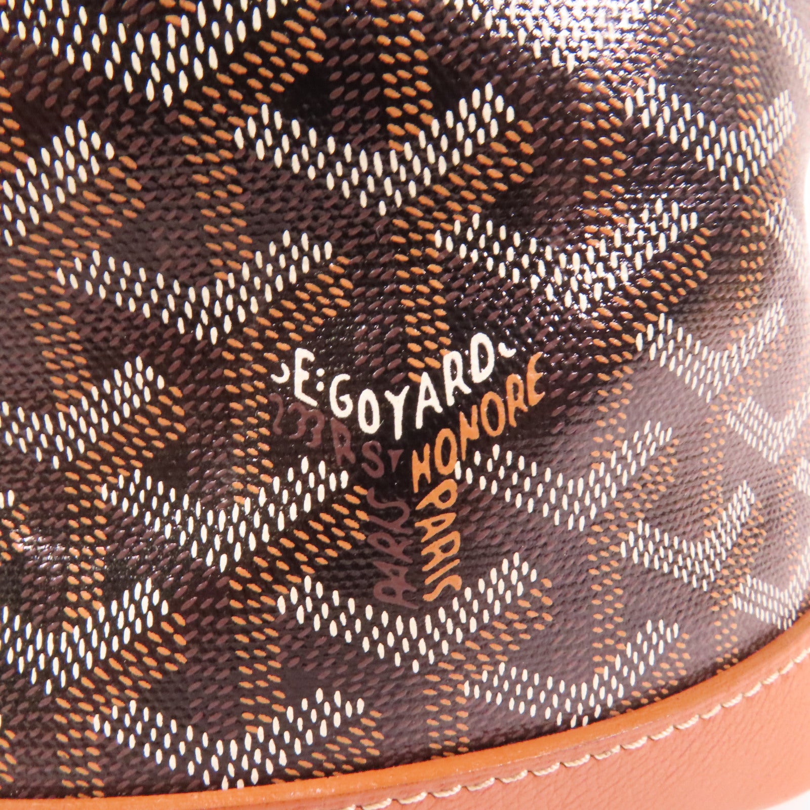 GOYARD 塗層帆布Petit Flot Bucket銀扣肩背袋黑色/啡色