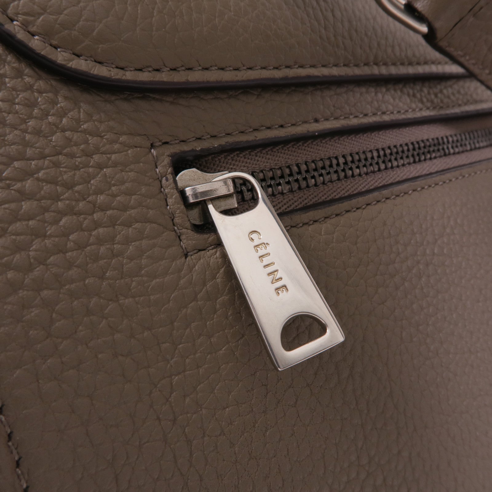 CELINE 牛皮皮革Trapeze銀扣手挽肩背兩用袋