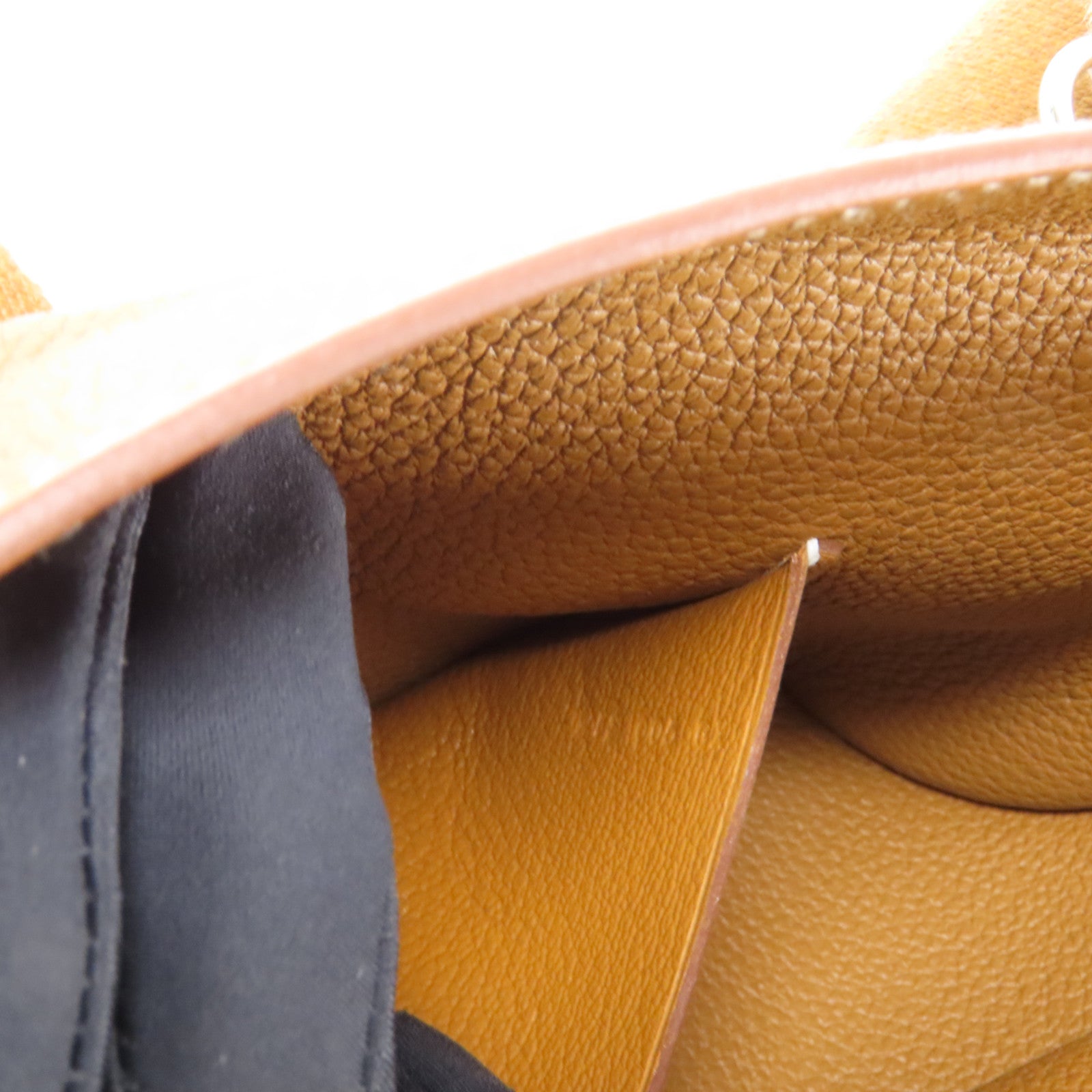 HERMES Togo皮革Videpoches銀扣肩背袋Gold