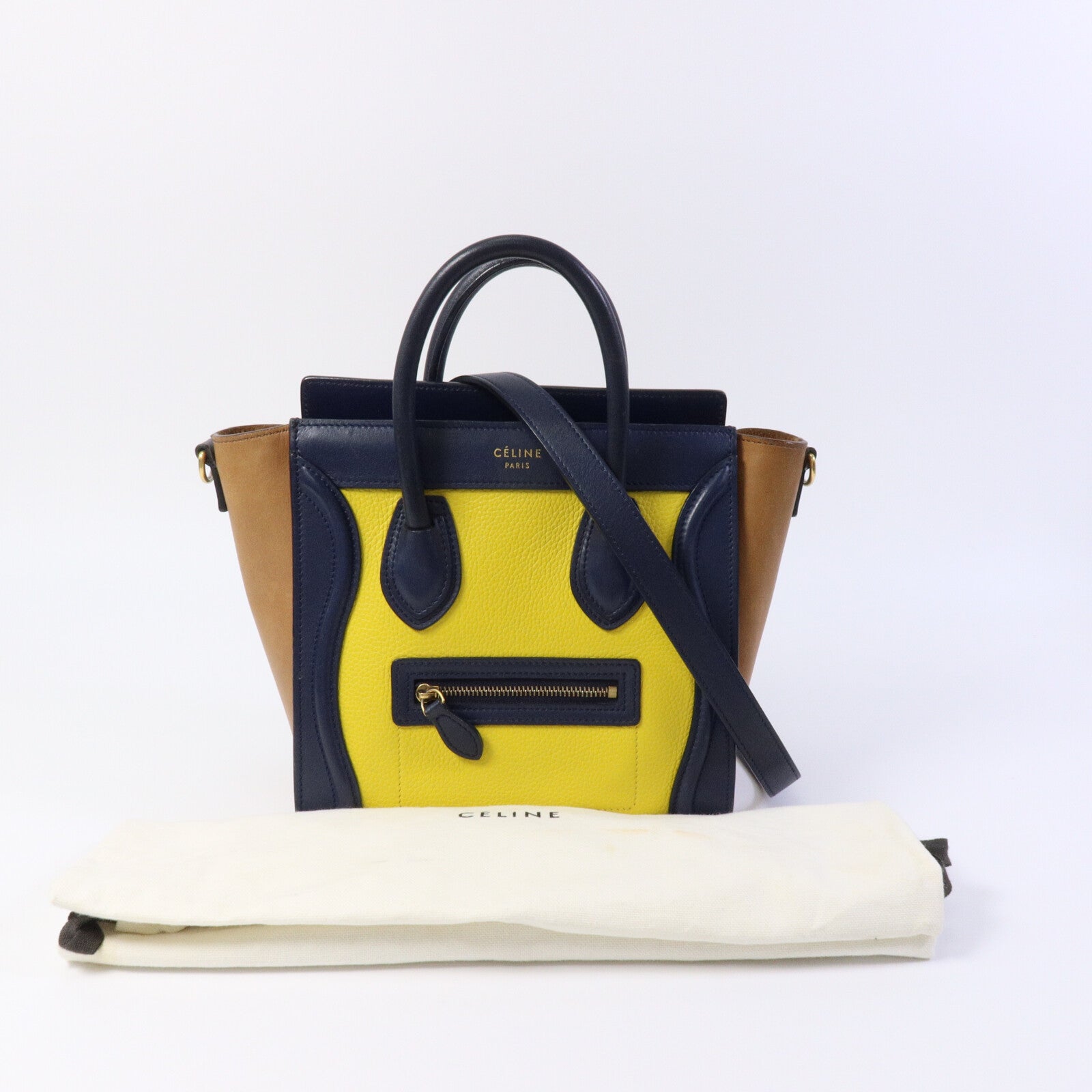 CELINE 牛皮皮革Nano Luggage手挽肩背兩用袋