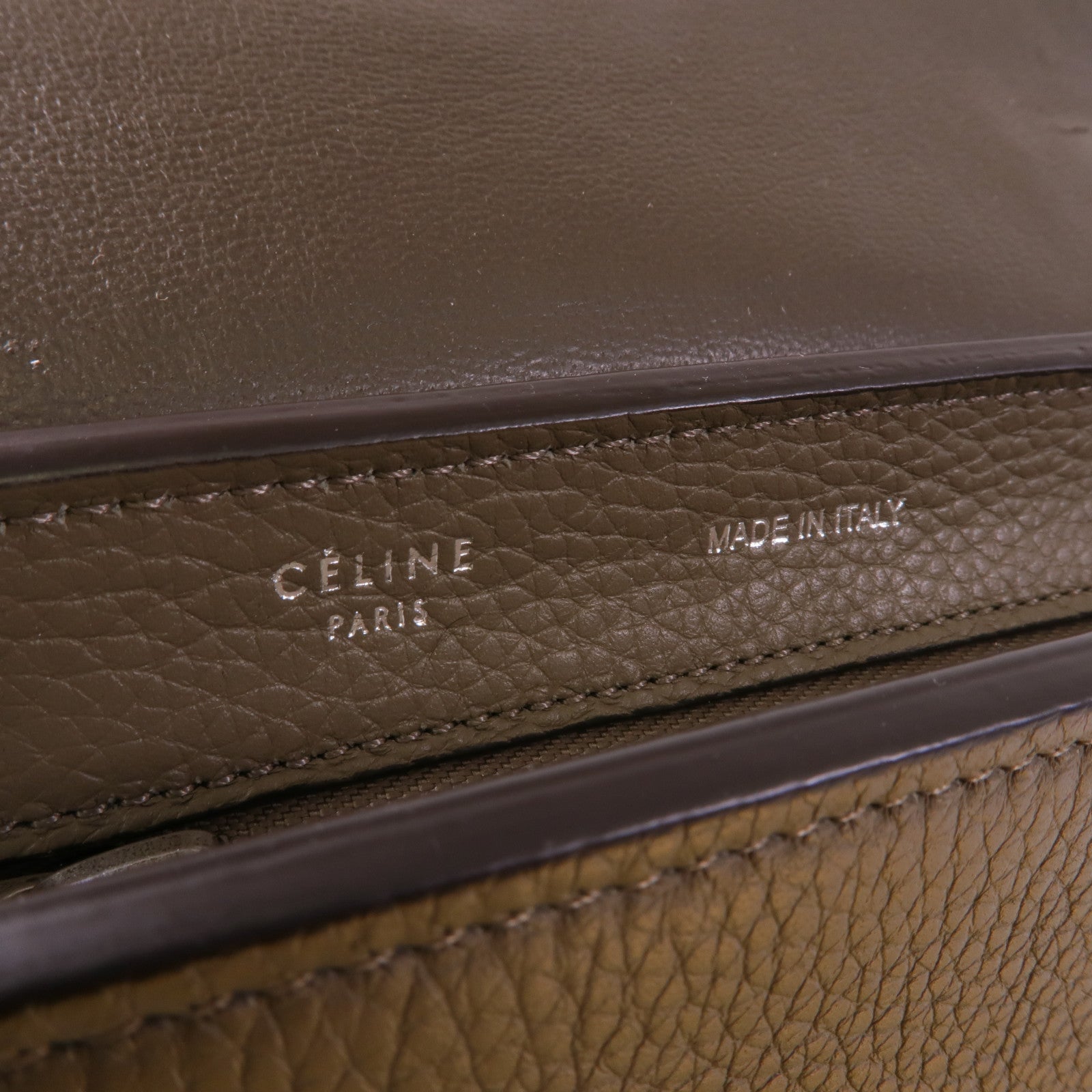 CELINE 牛皮皮革Trapeze銀扣手挽肩背兩用袋