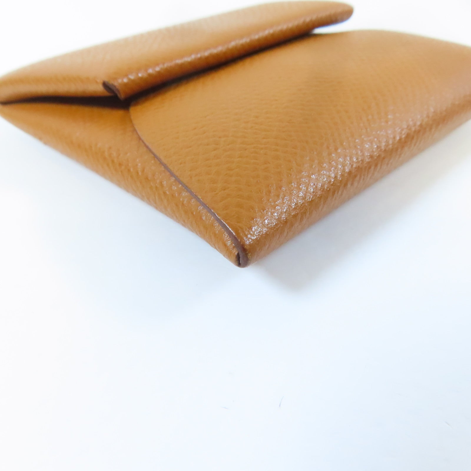 HERMES 【激減優惠】Epsom皮革Bastia銀扣零錢包啡色